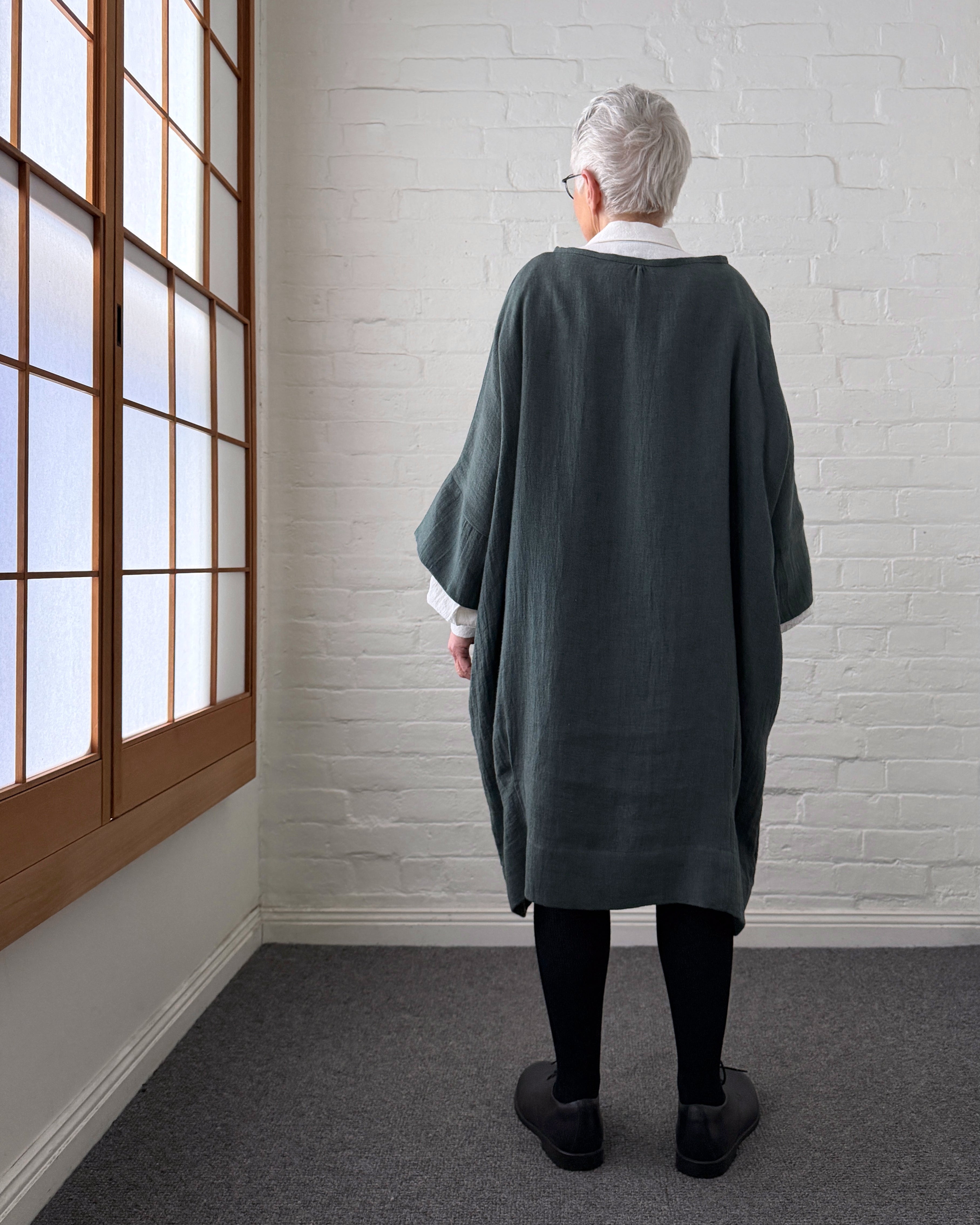 LJ struthers : ramie linen quadro dress