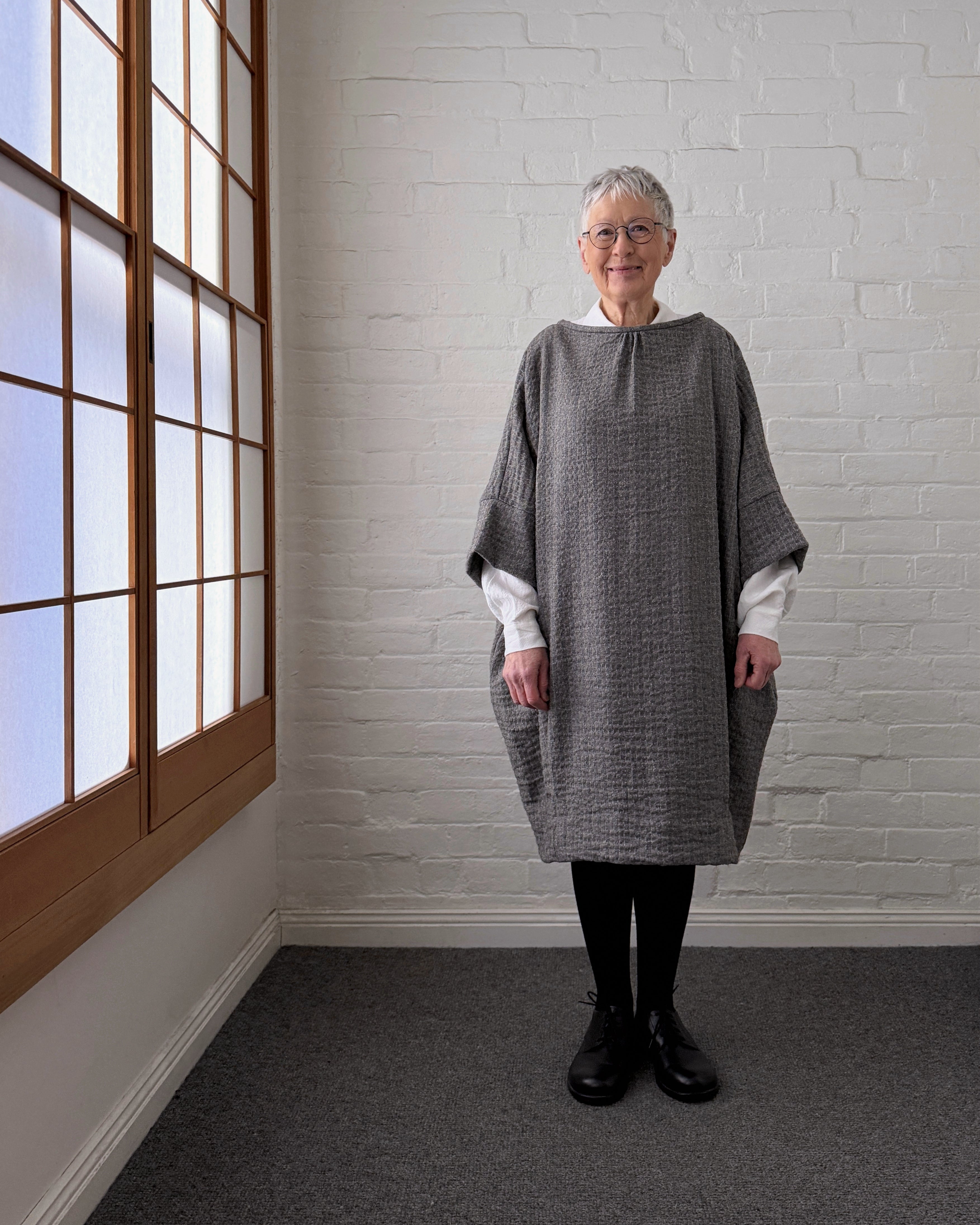 LJ struthers : wool cotton quadro dress