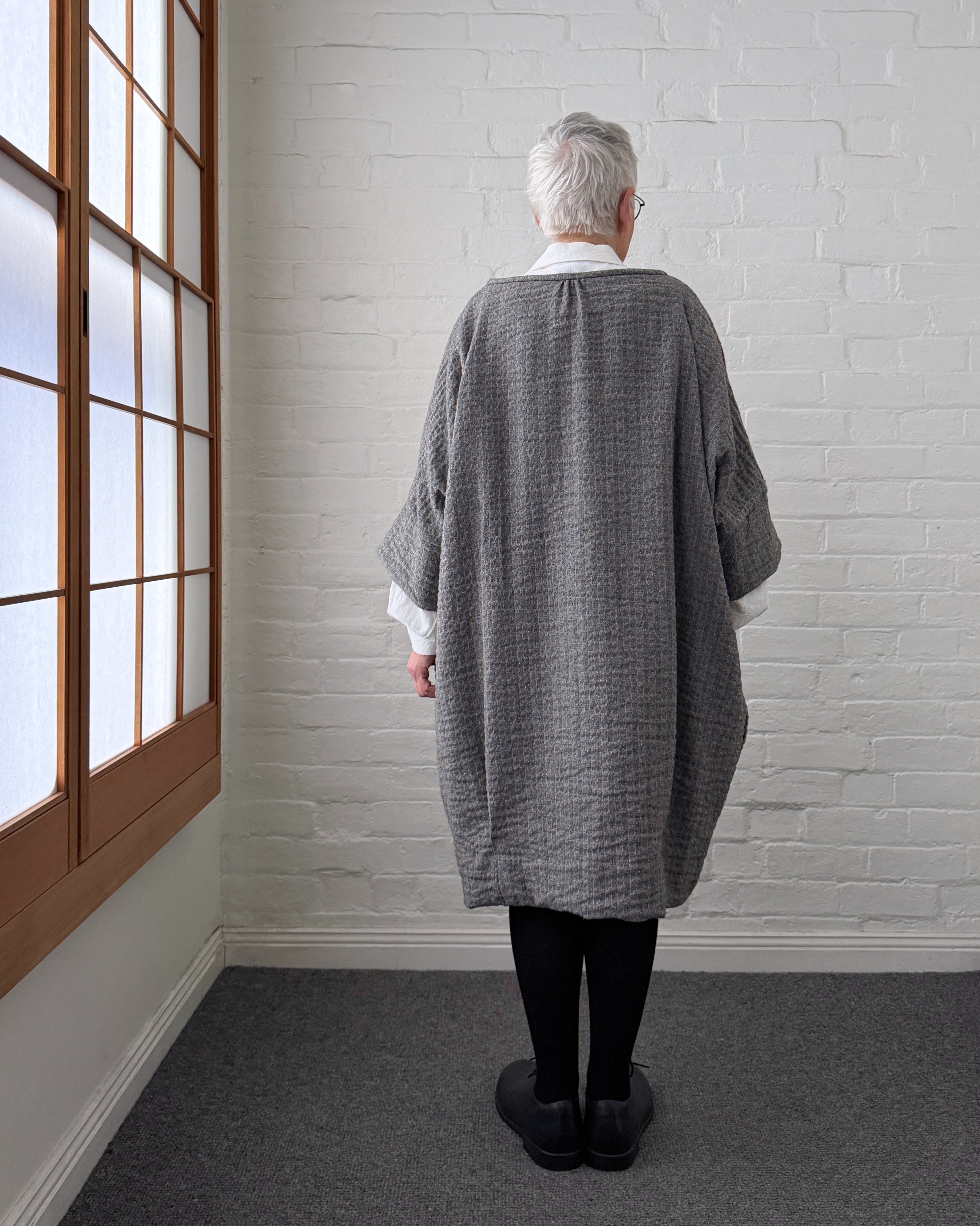 LJ struthers : wool cotton quadro dress