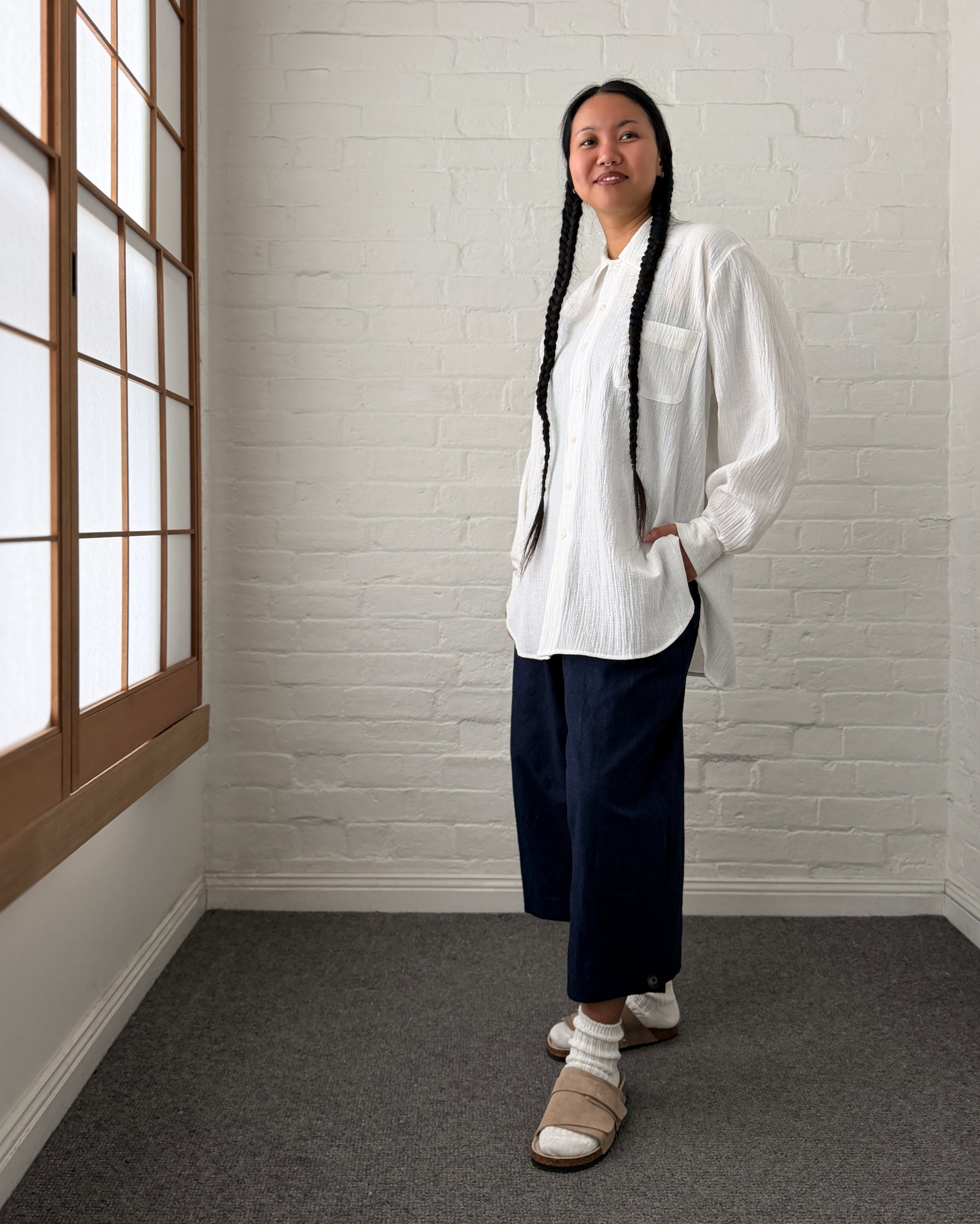 LJ struthers : textured cotton shirt