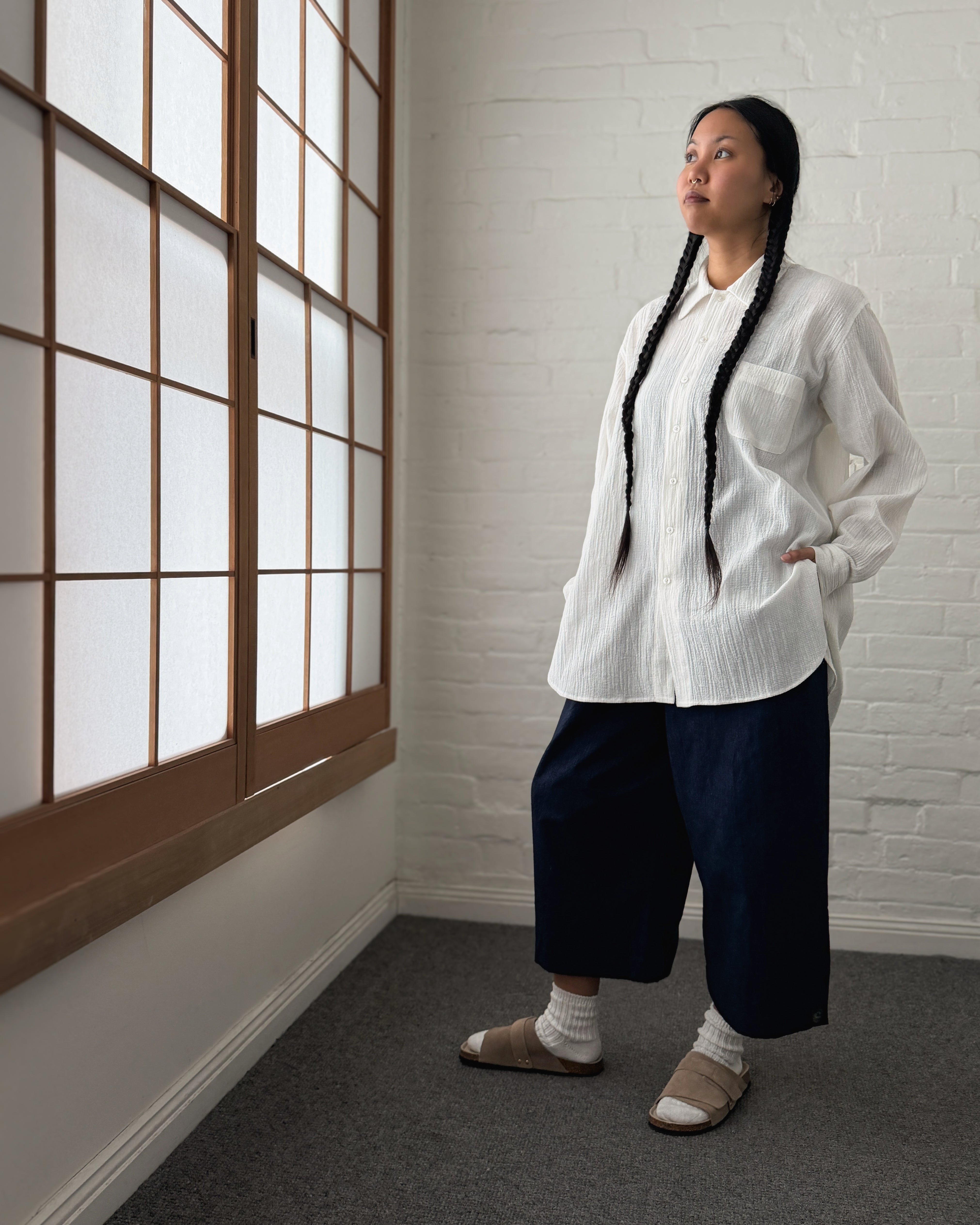LJ struthers : textured cotton shirt