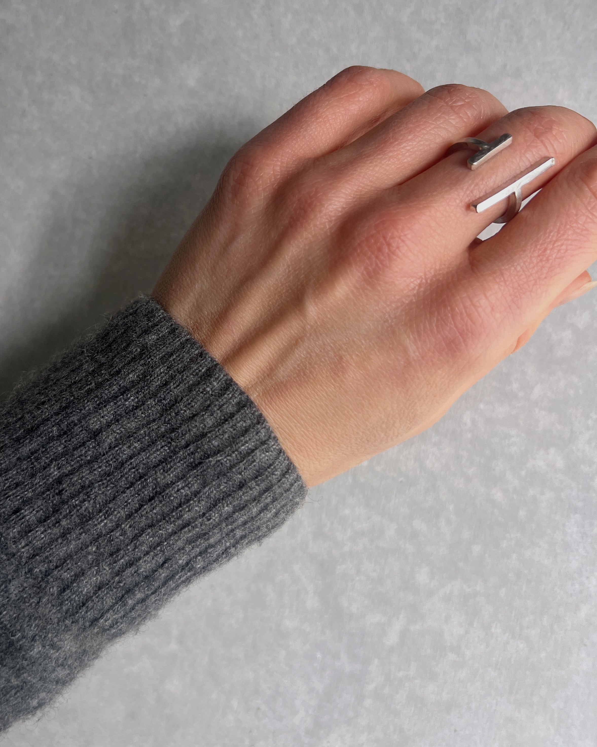 steamylab : silver parallel bars ring