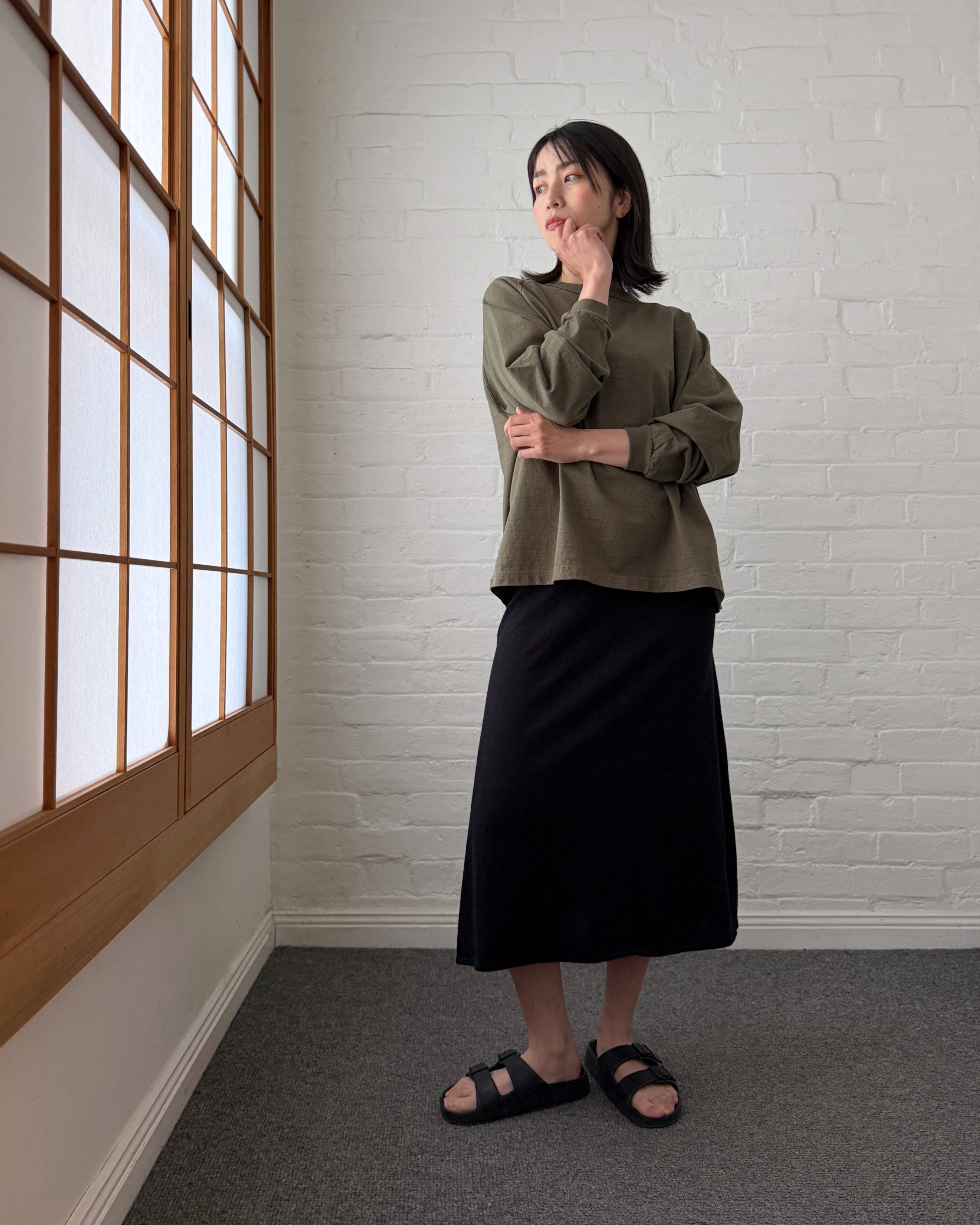 cashmerism : sorrento maxi slip dress in black