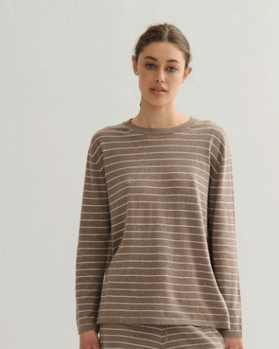 cashmerism : cotton cashmere striped long sleeve tee