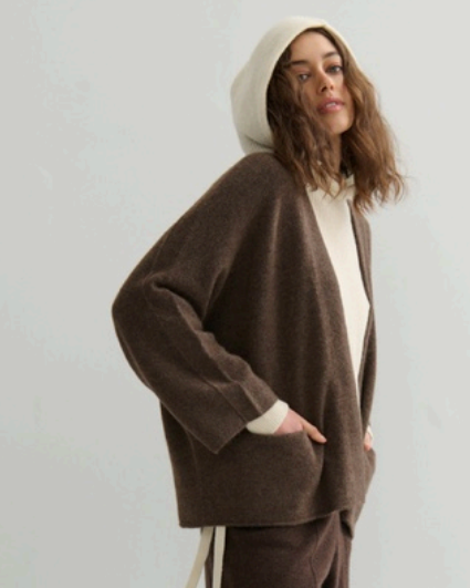 cashmerism : short icon coat in chocolate