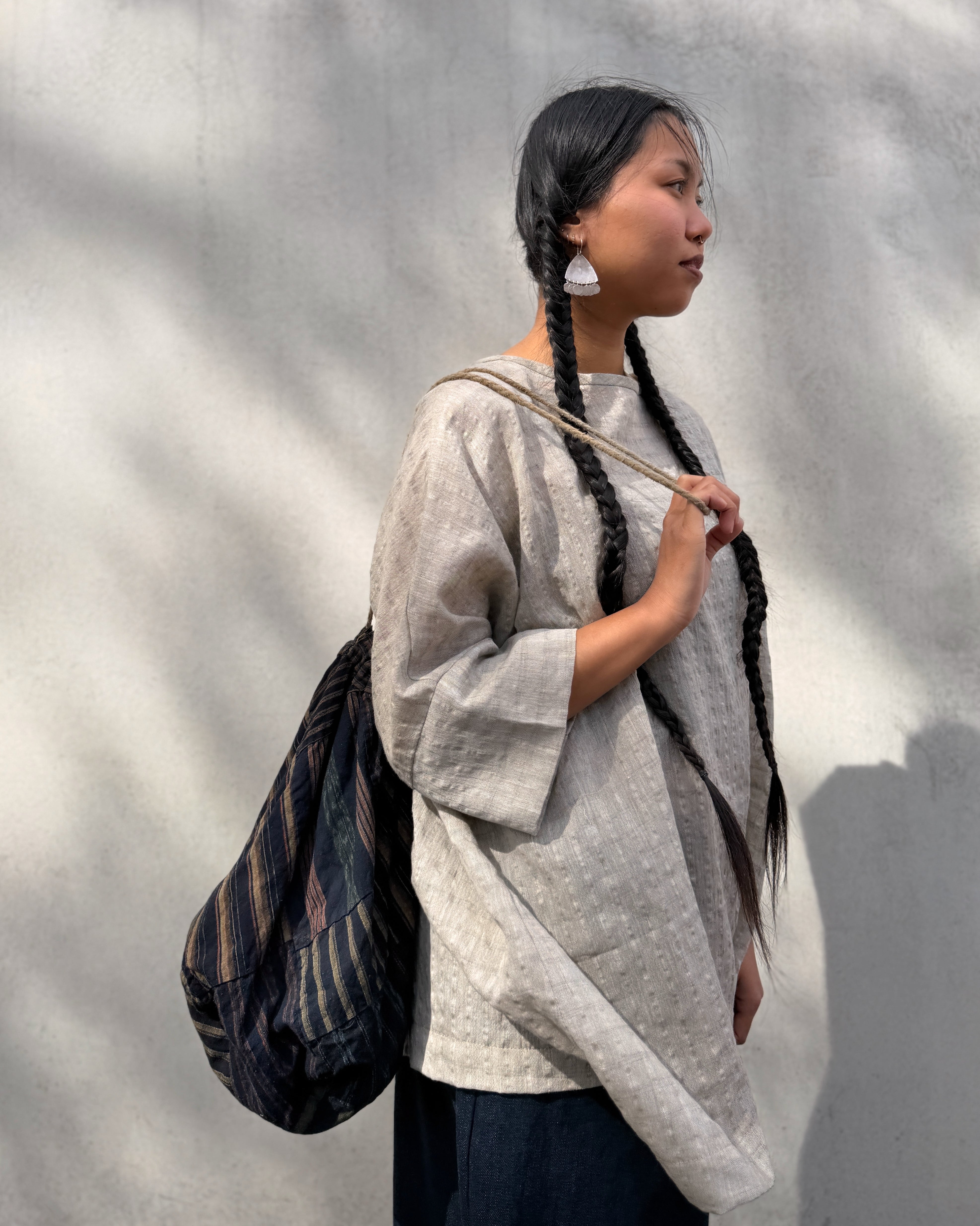 vintage drawstring bag