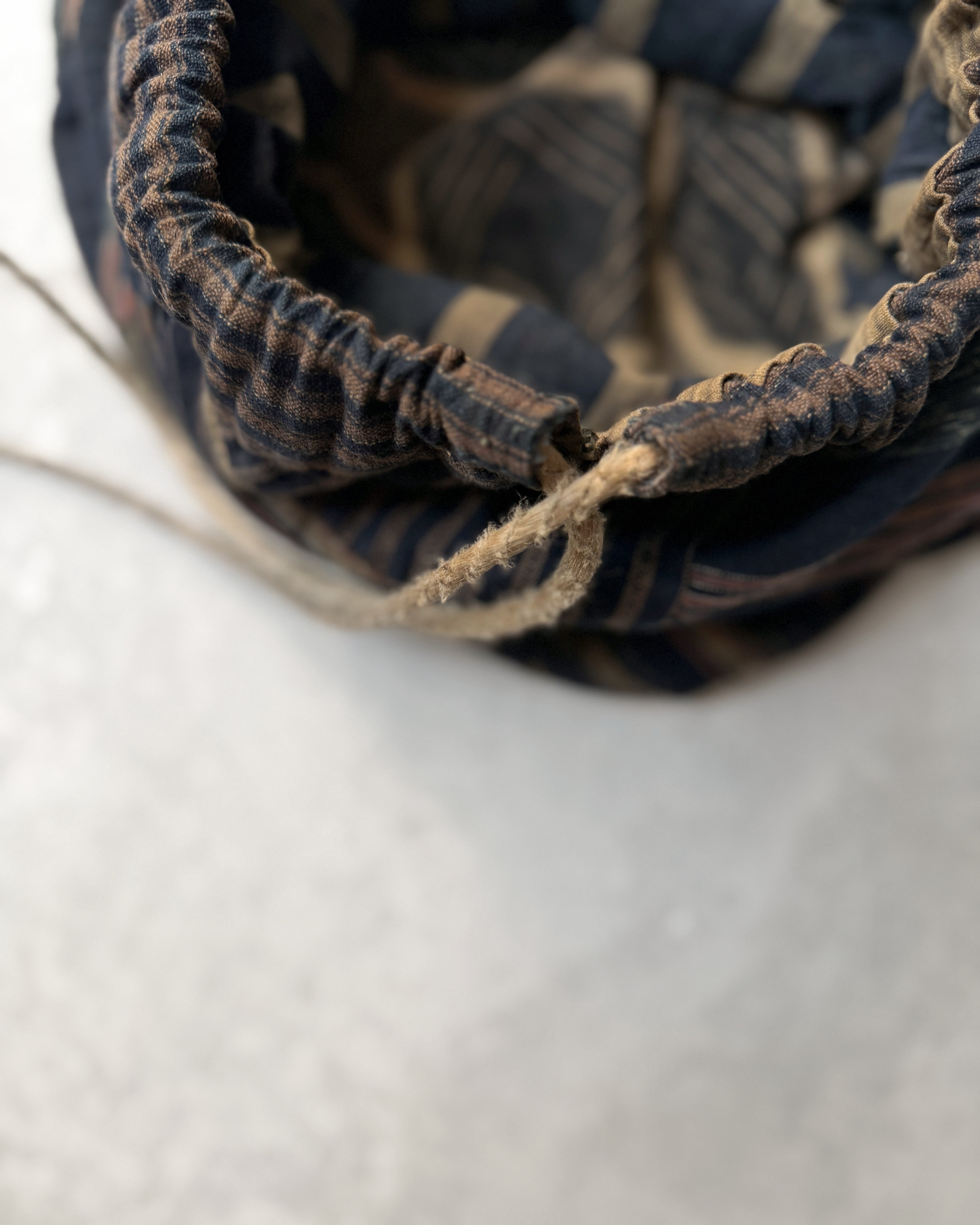 vintage drawstring bag