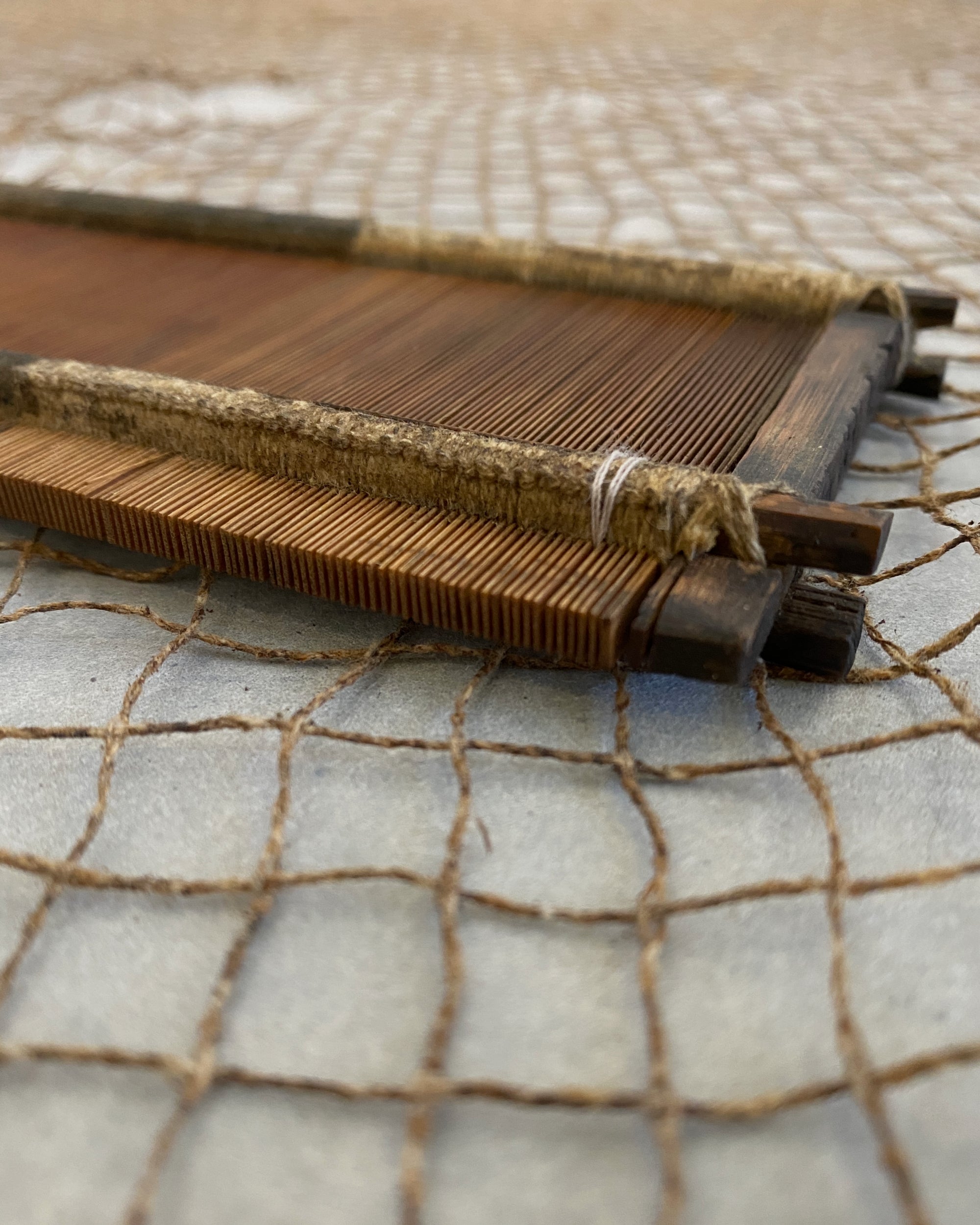 vintage japanese weaving loom comb