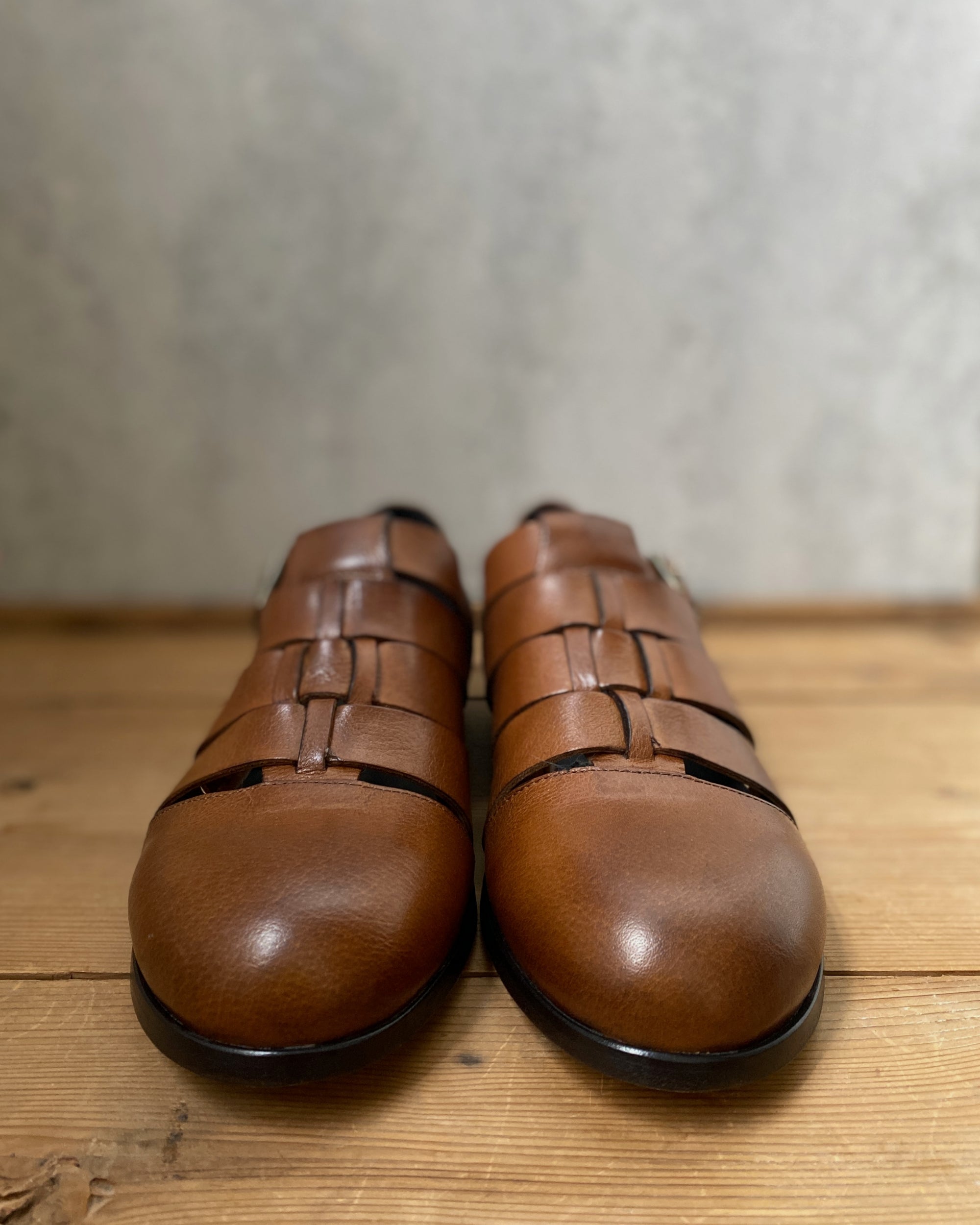 victoria varrasso : posie sandal in toffee front view | the maker hobart