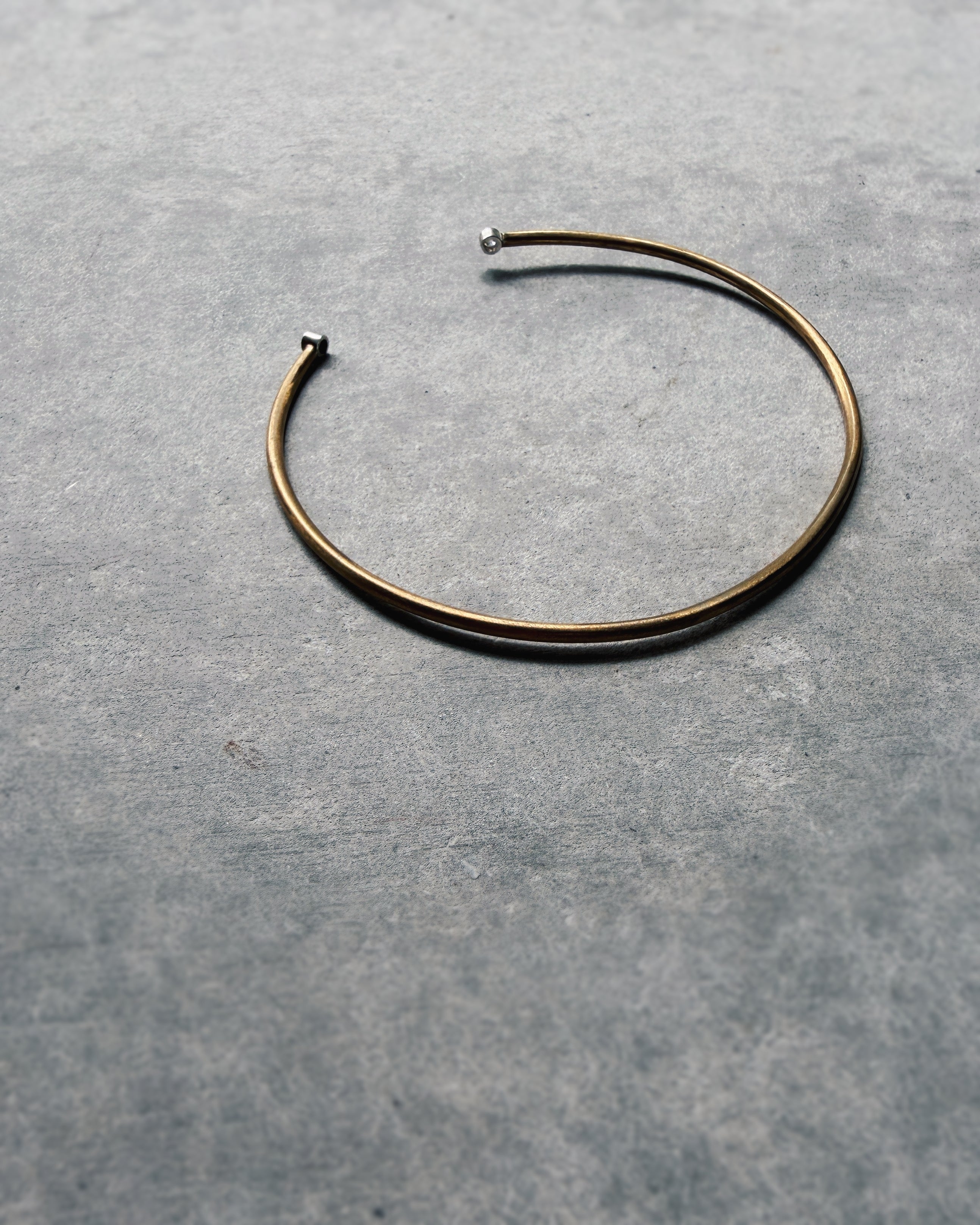 virginia wynne : brass cuff bracelet with zirconia