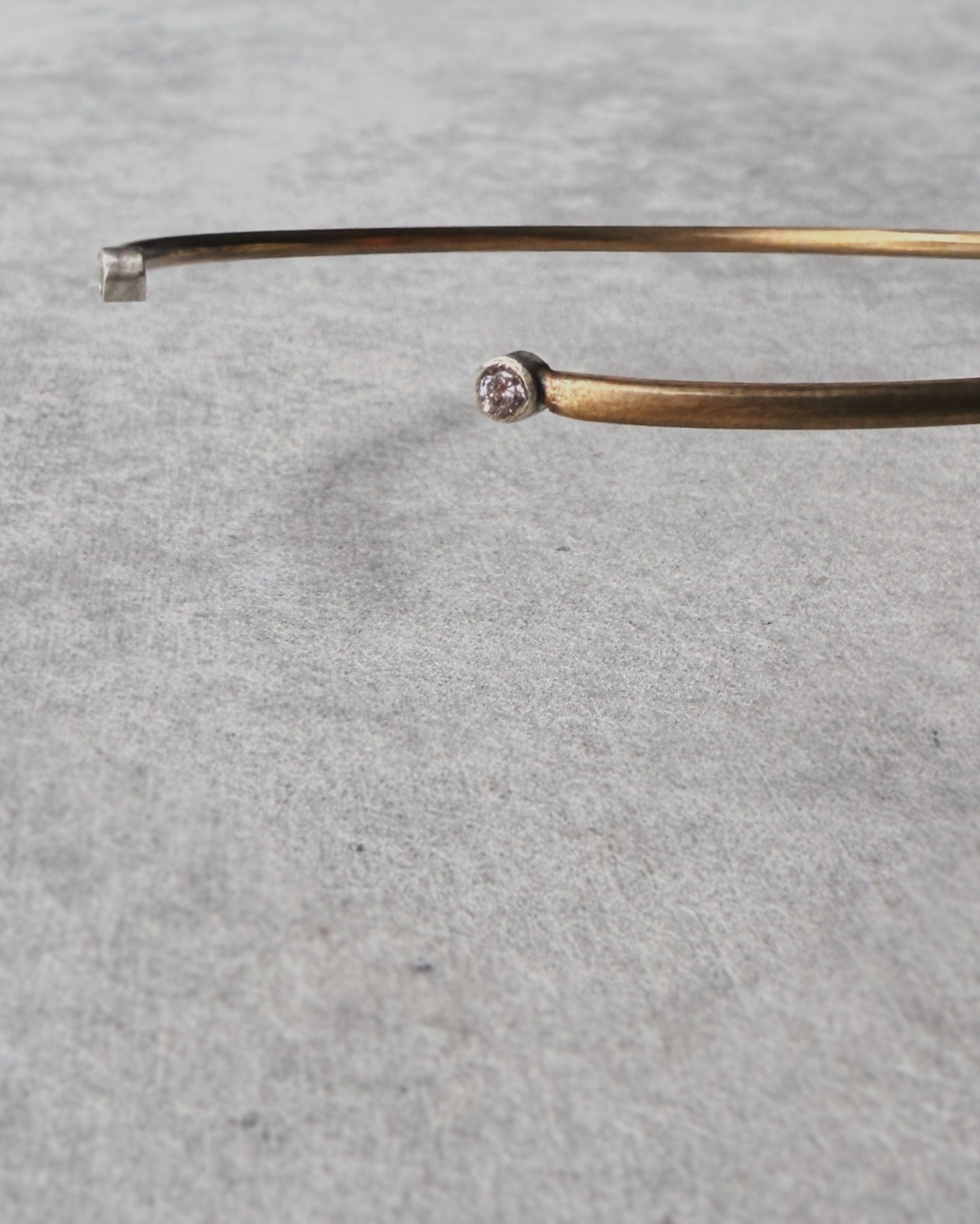 virginia wynne : brass cuff bracelet with zirconia