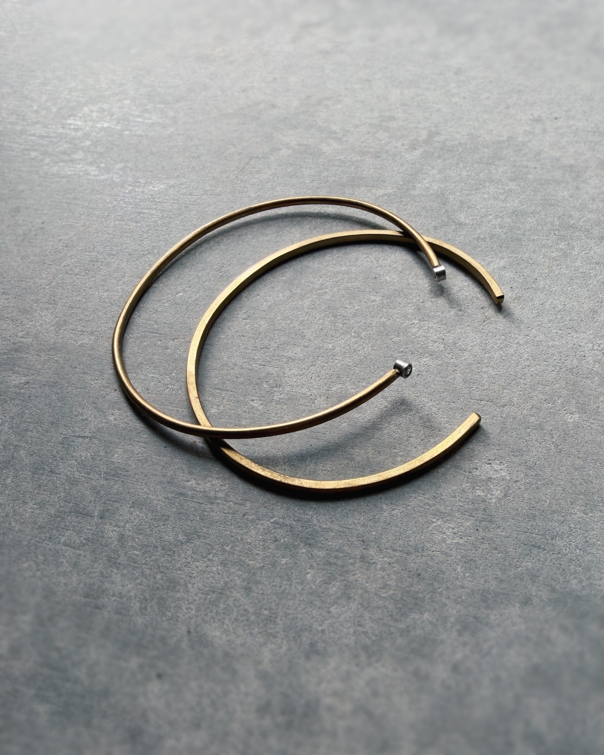 virginia wynne : brass cuff bracelet with zirconia