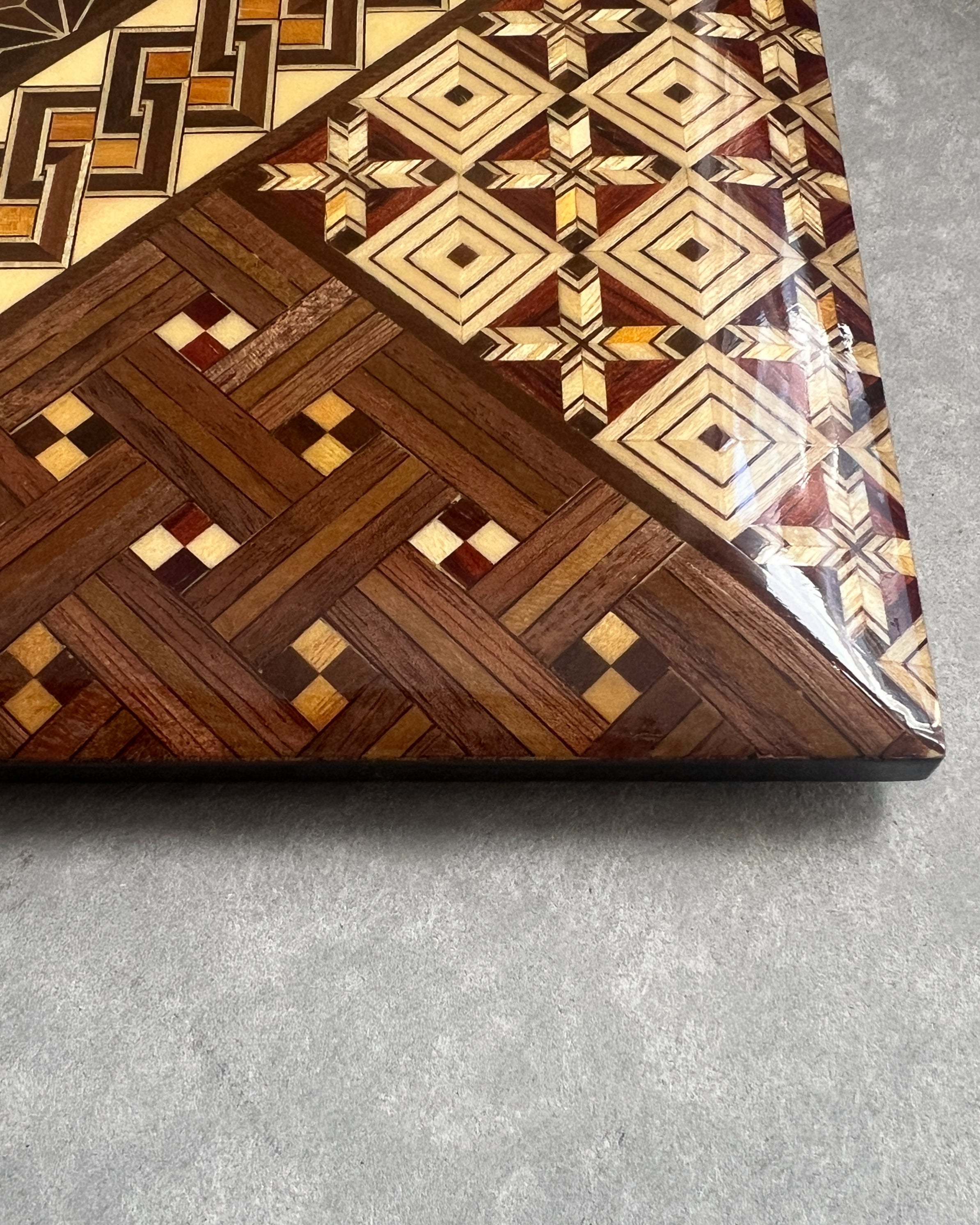 vintage marquetry plates & box