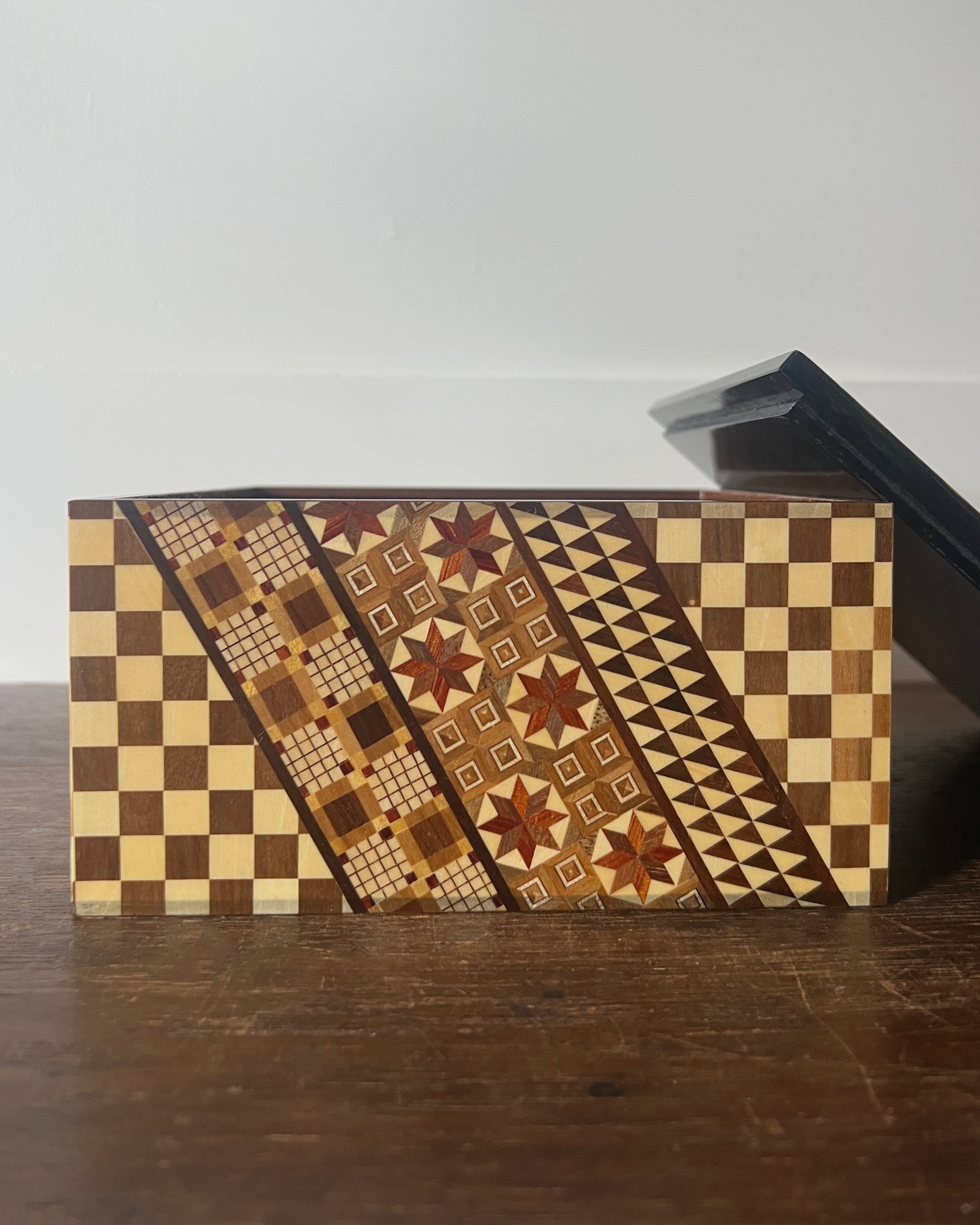 vintage marquetry plates & box