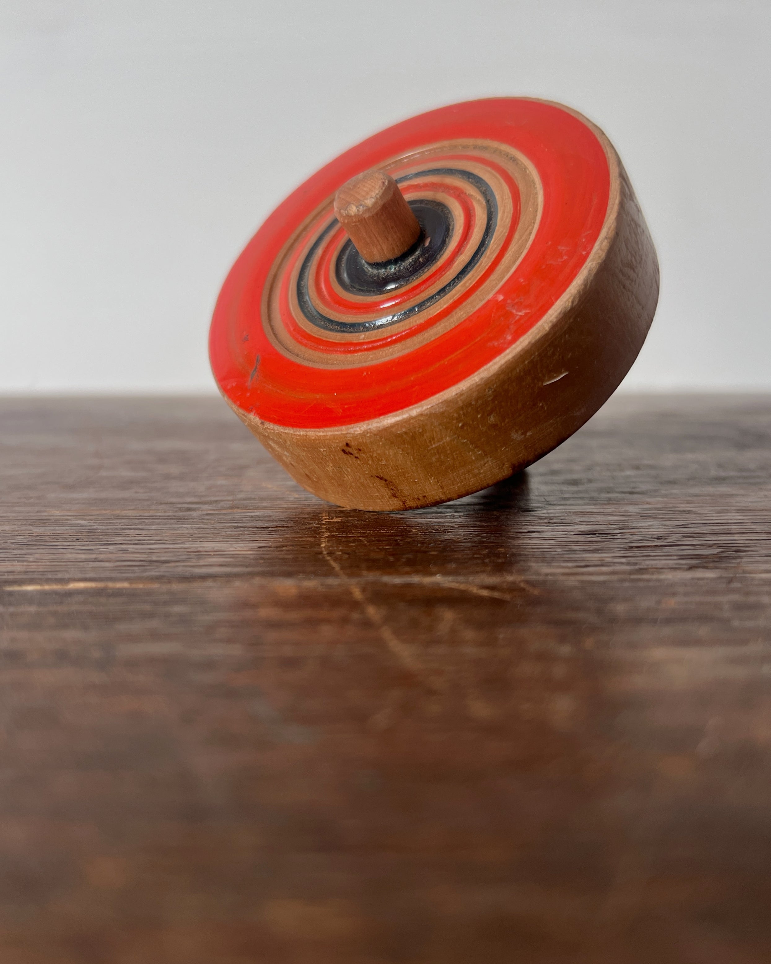 vintage wooden spinning top
