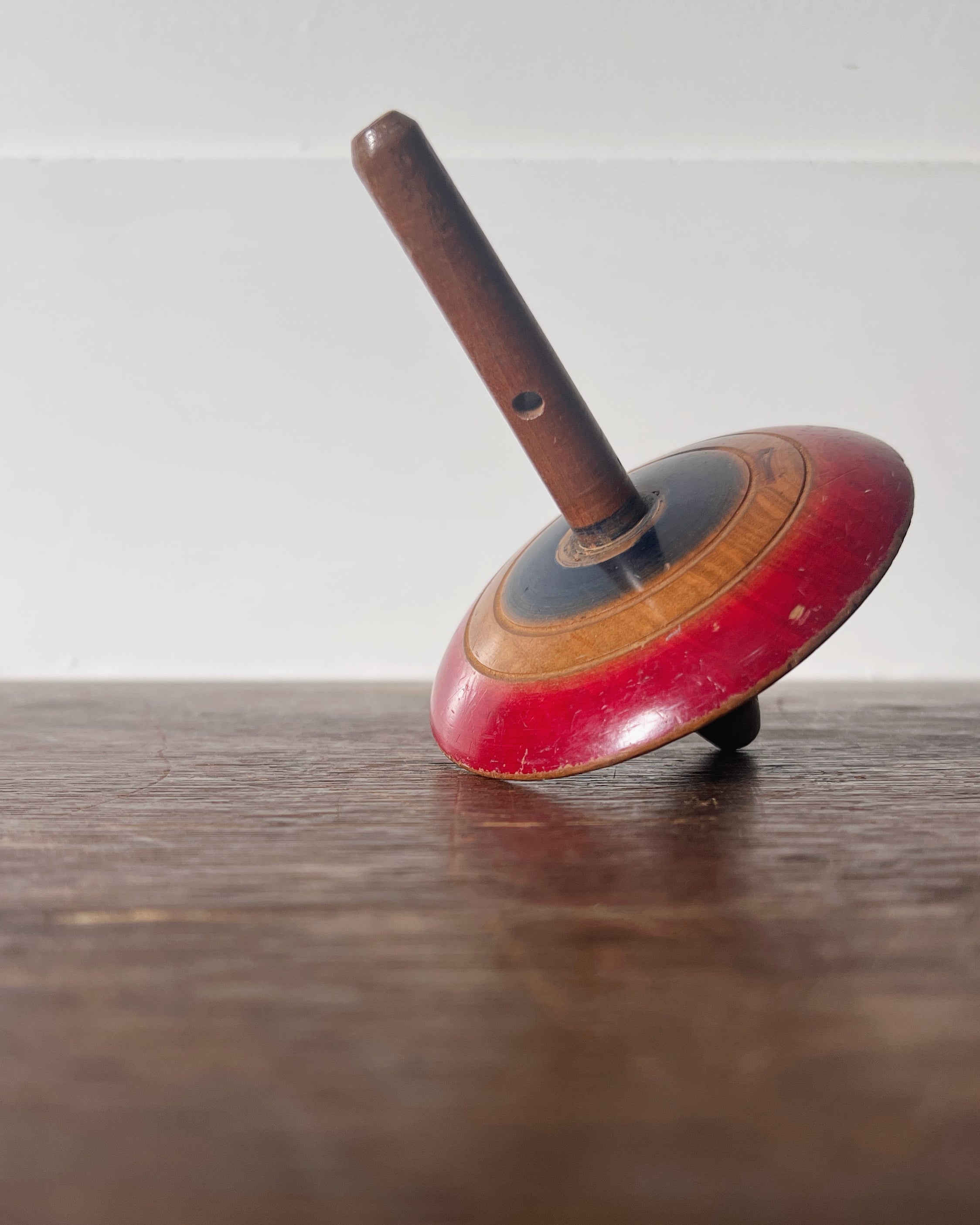 vintage wooden spinning top