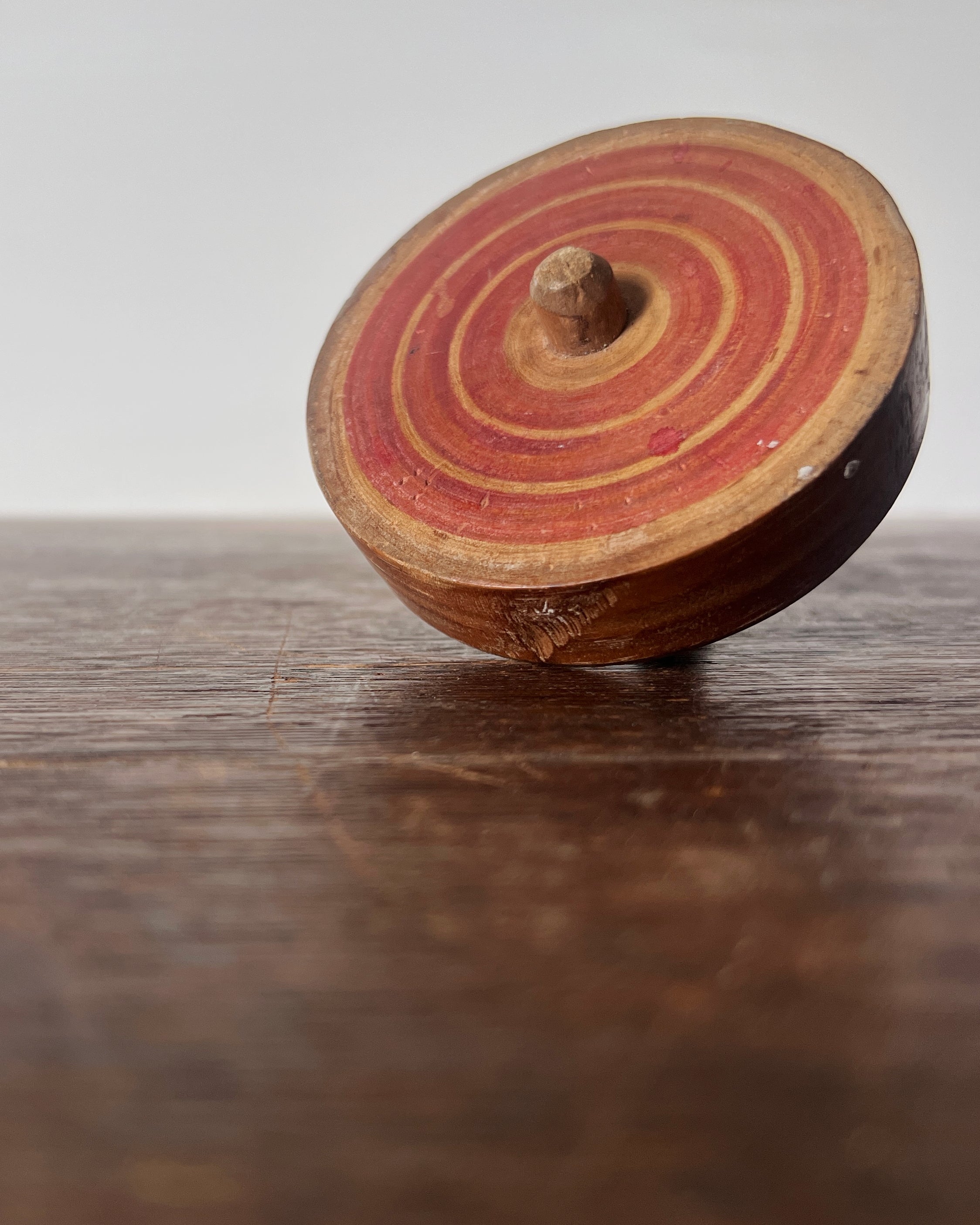 vintage wooden spinning top