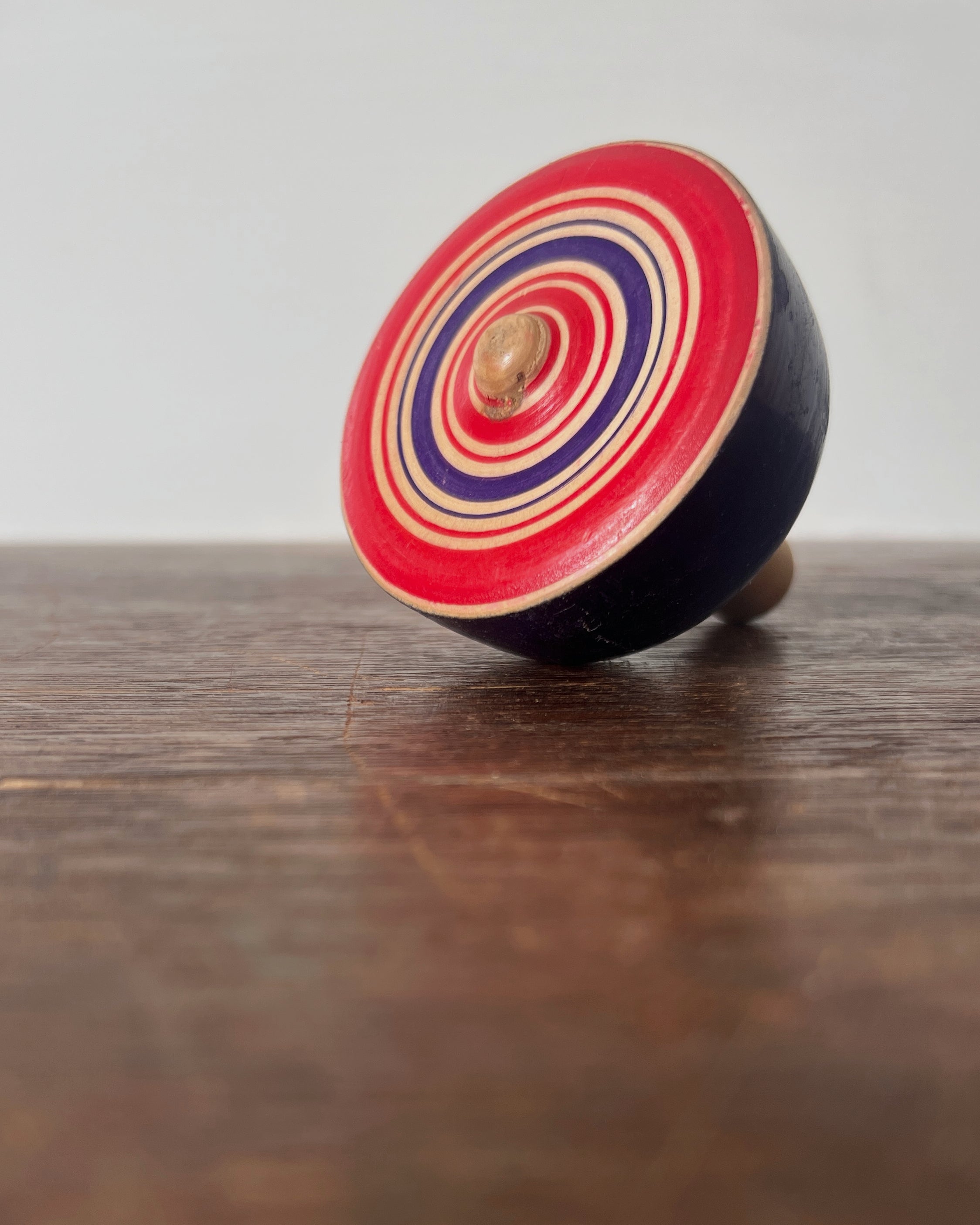 vintage wooden spinning top