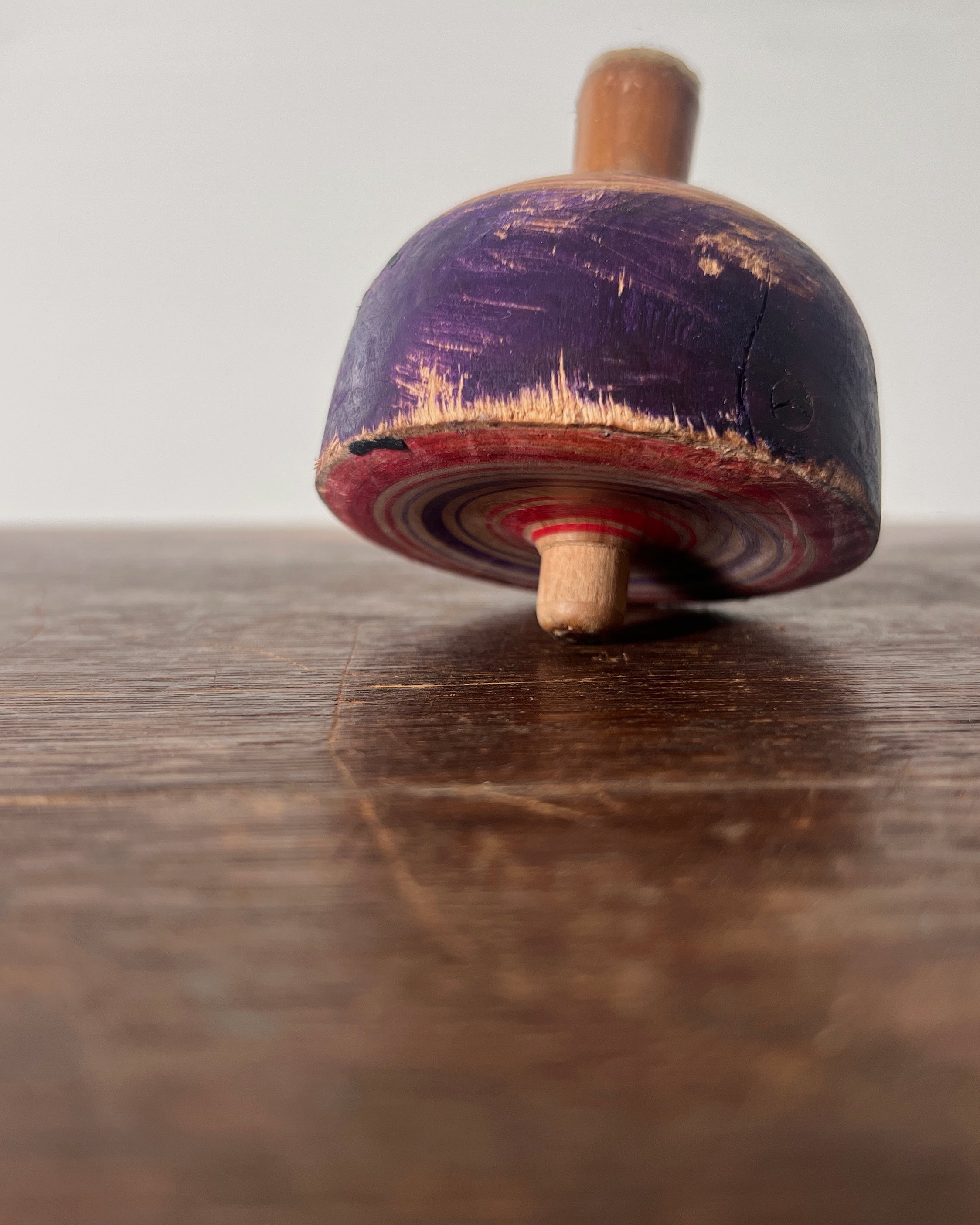 vintage wooden spinning top