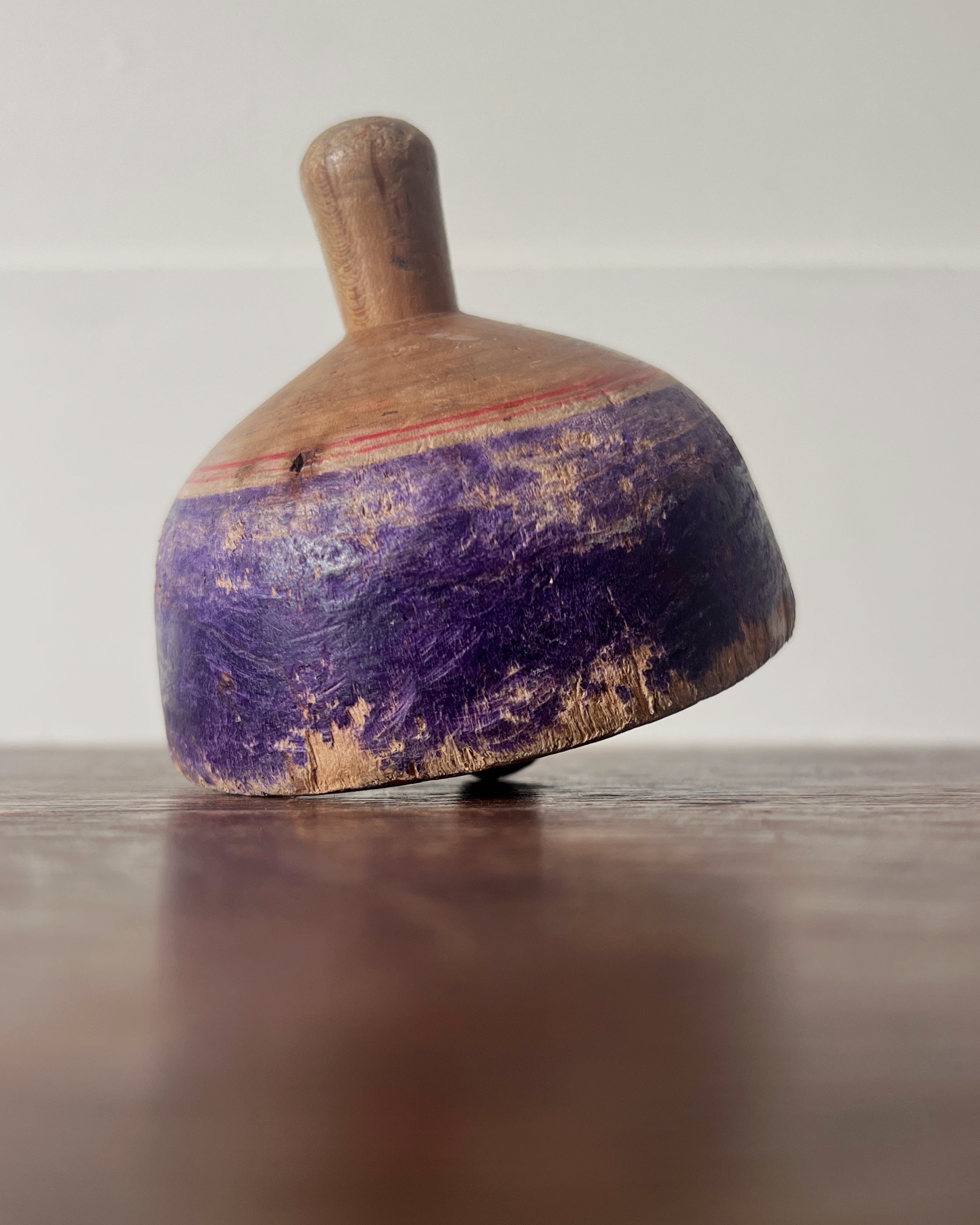 vintage wooden spinning top
