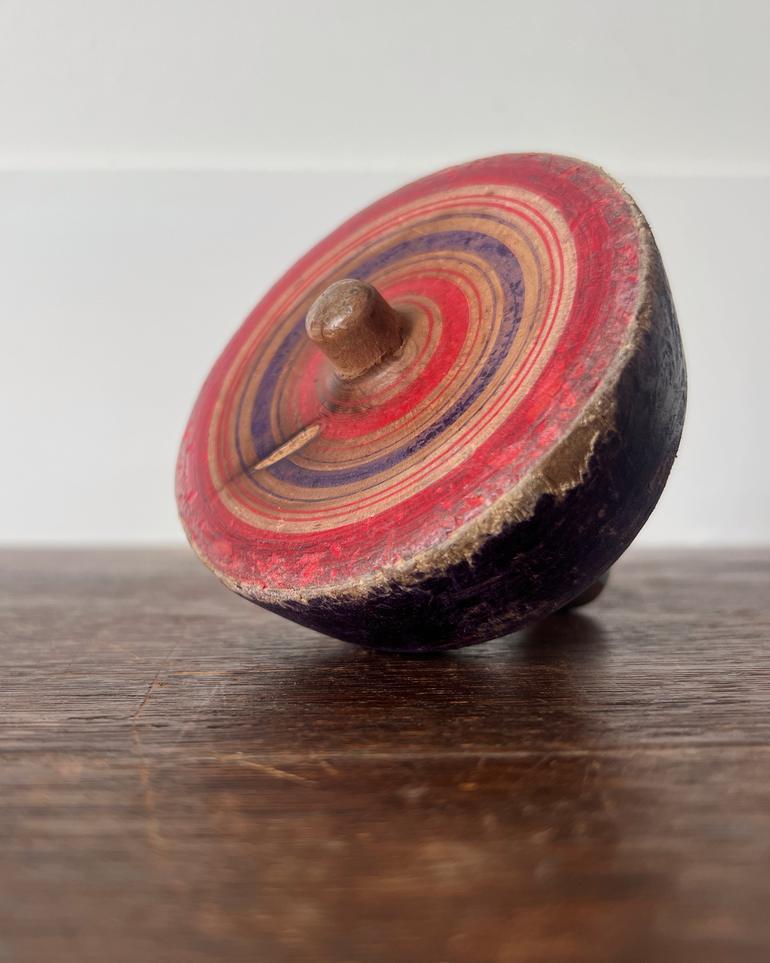vintage wooden spinning top