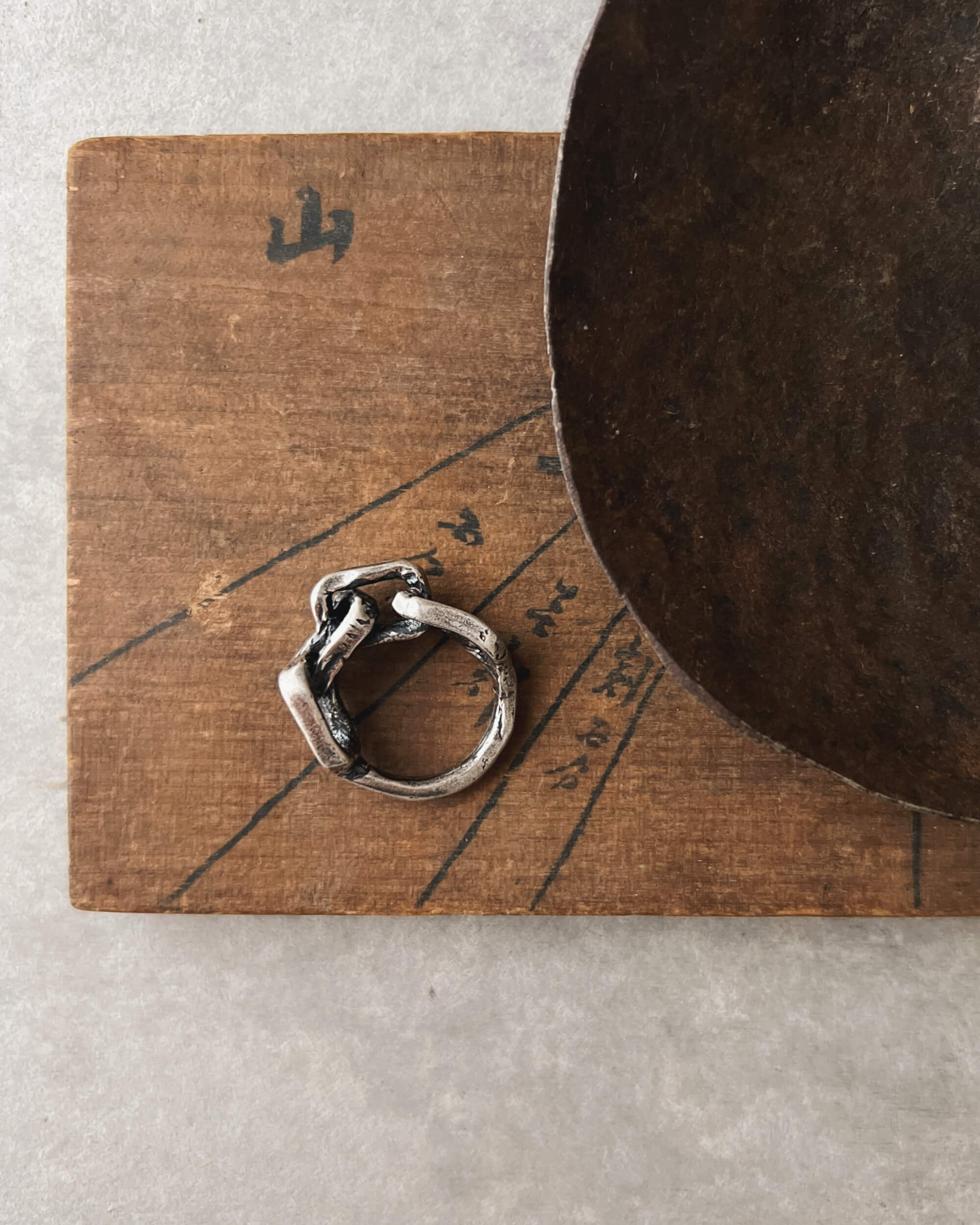 brass and silver ring from the maker hobart