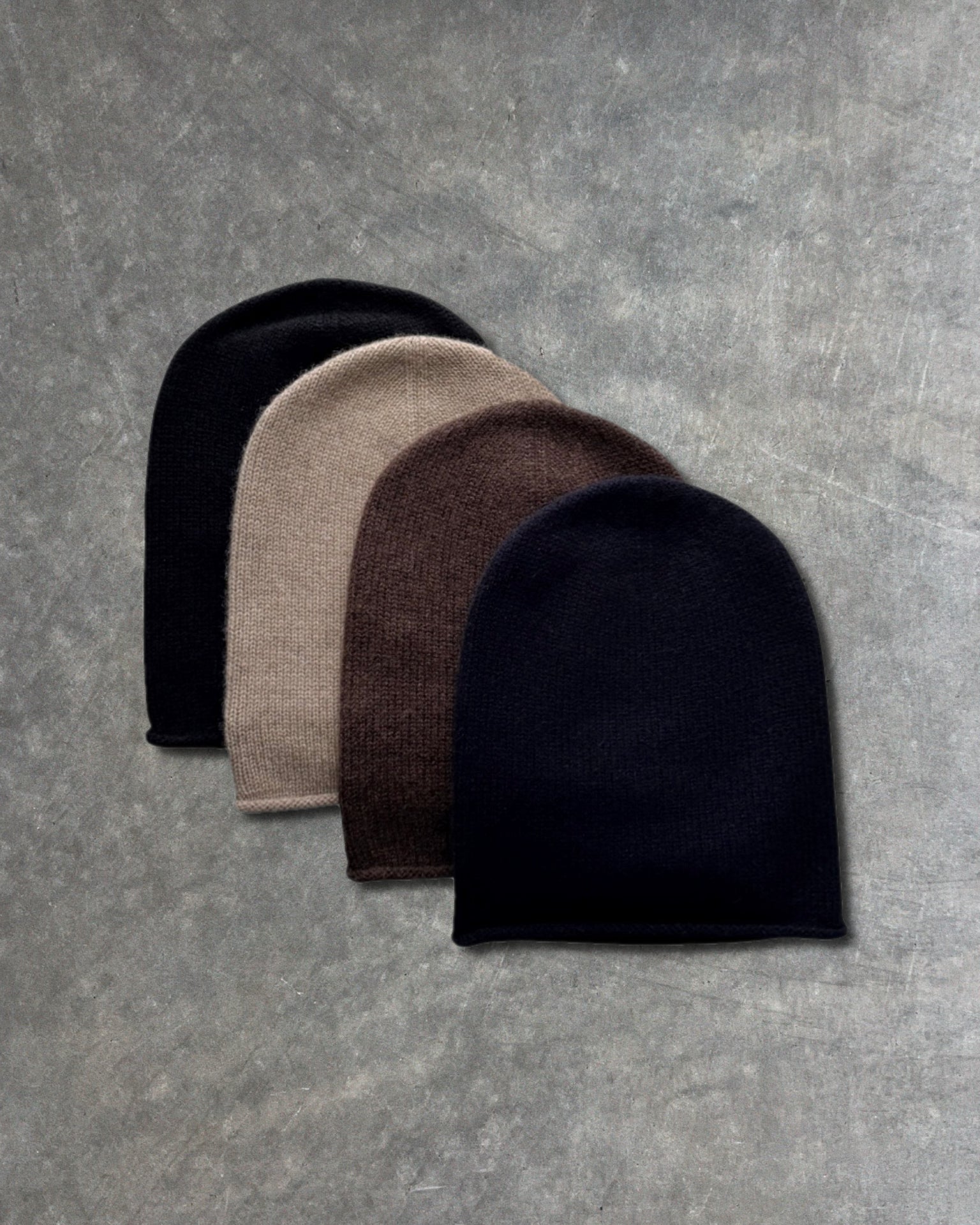 cashmerism : rolled edge slouch beanie in shiitake