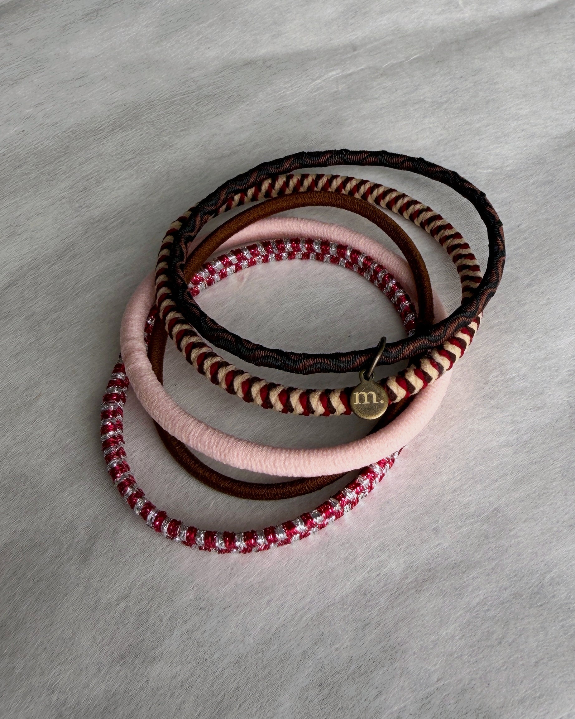 'm' for the maker : hair tie set - momoiro