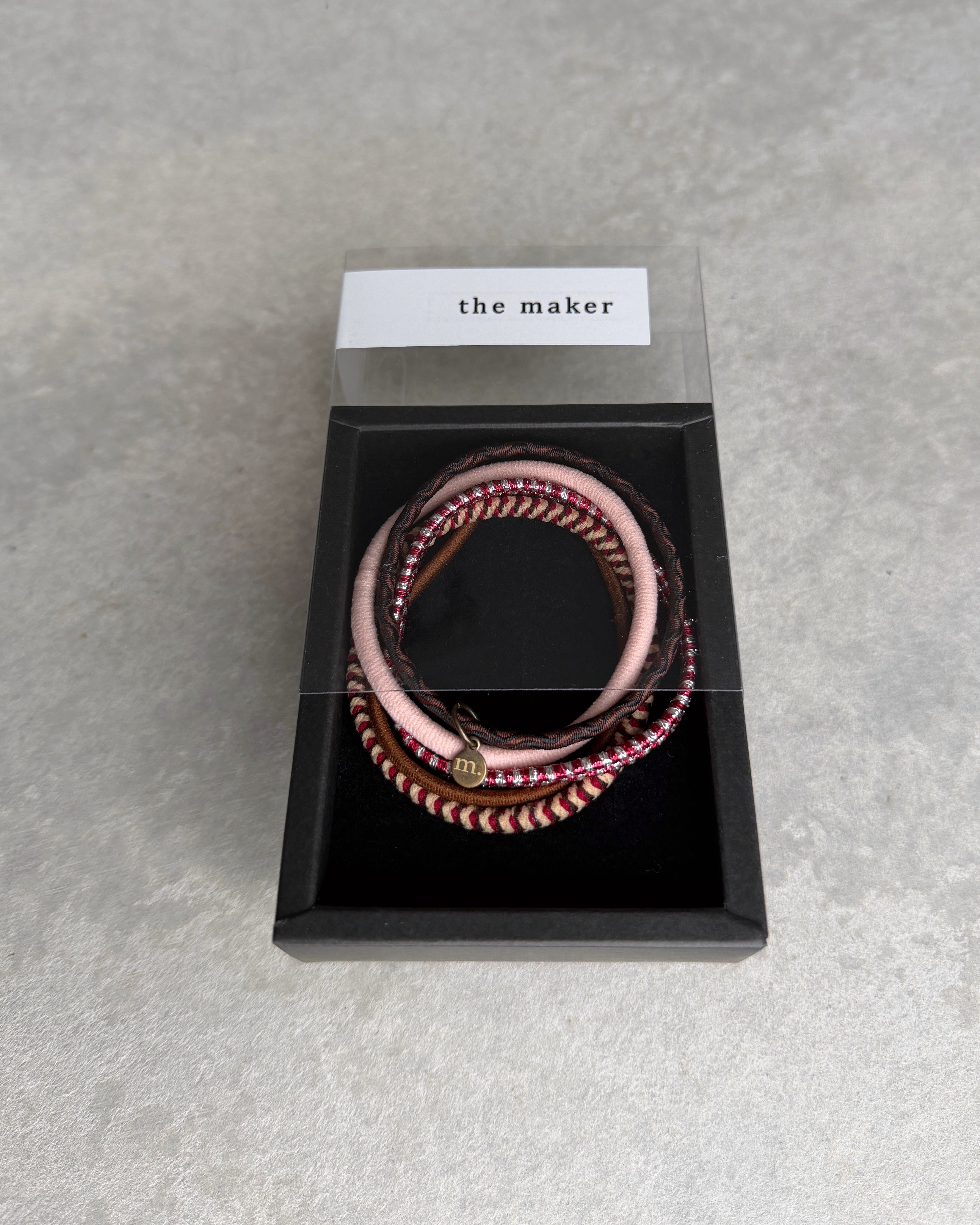'm' for the maker : hair tie set - momoiro