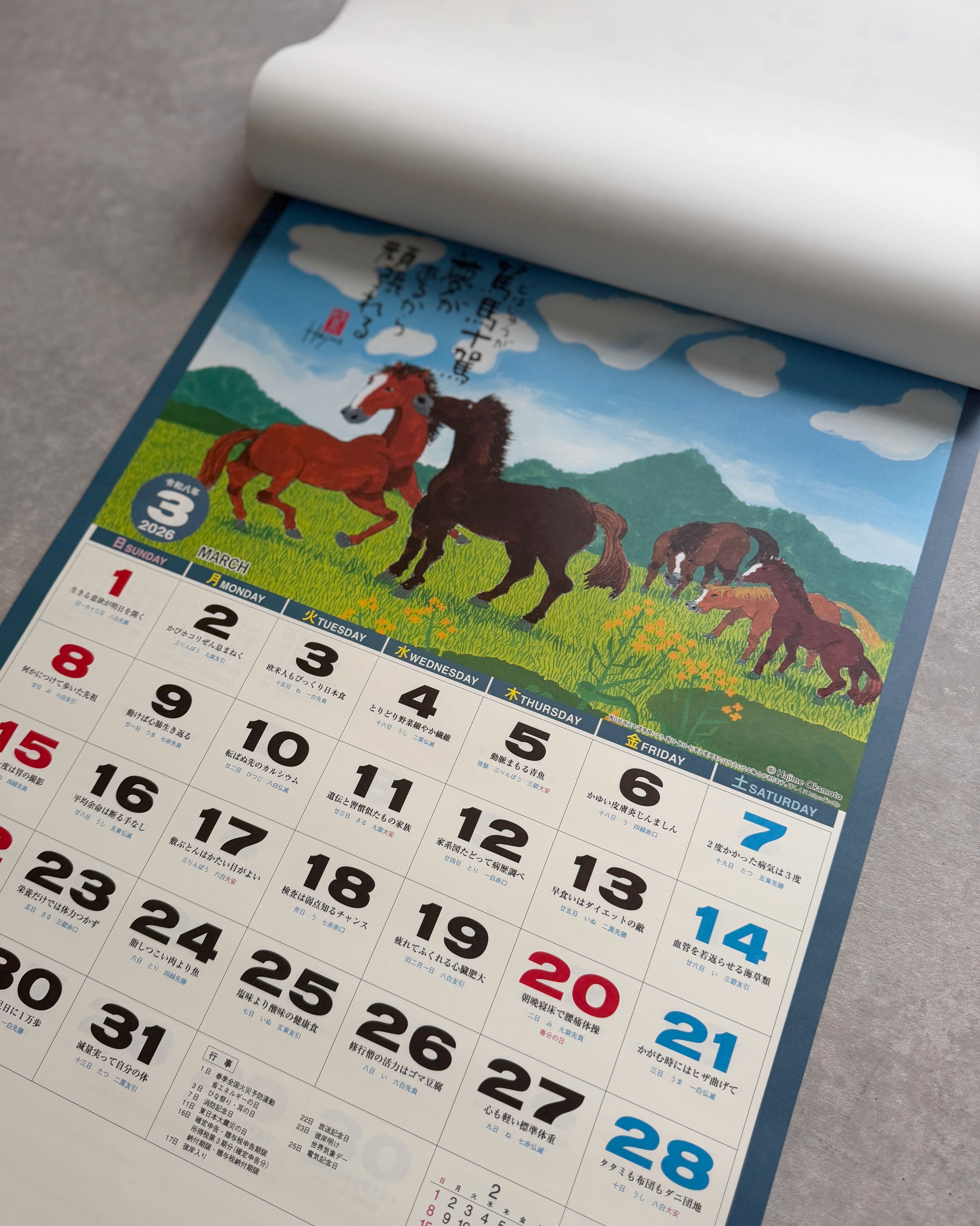 NK x Hajime Okamoto : japanese wall calendar 2026 ⏤ year of the horse