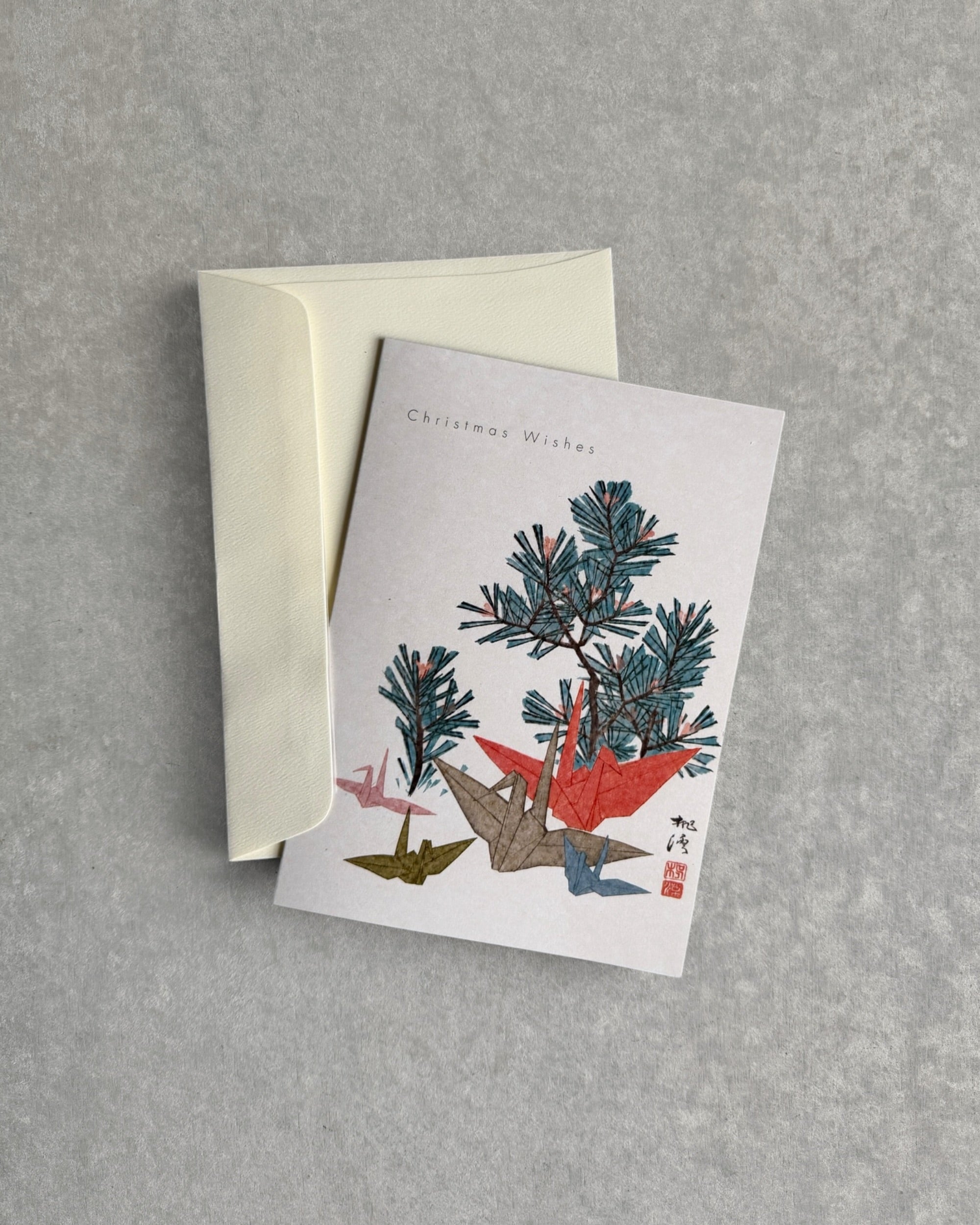 kiku print : christmas card - festive origami