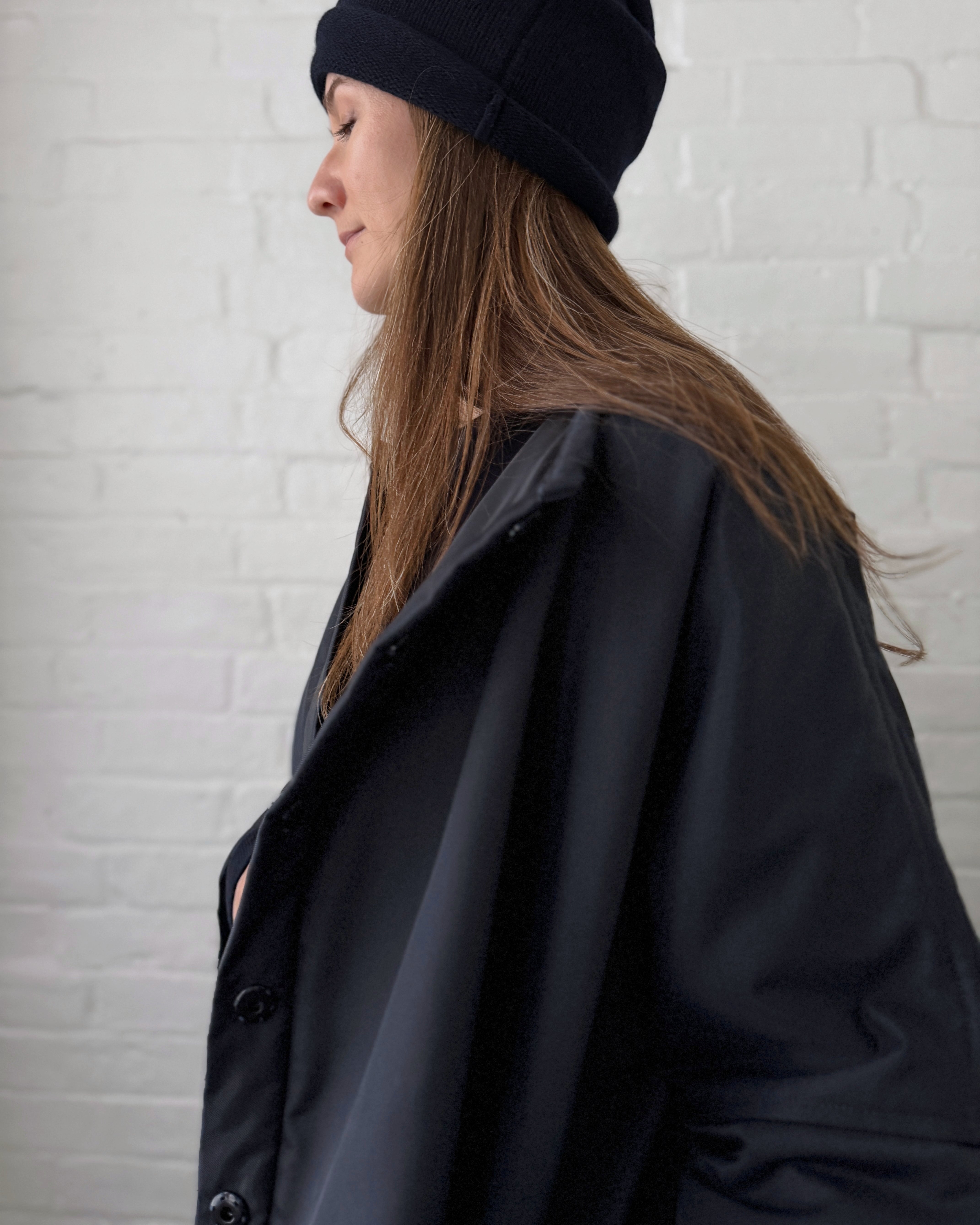 cashmerism : rolled edge slouch beanie in navy