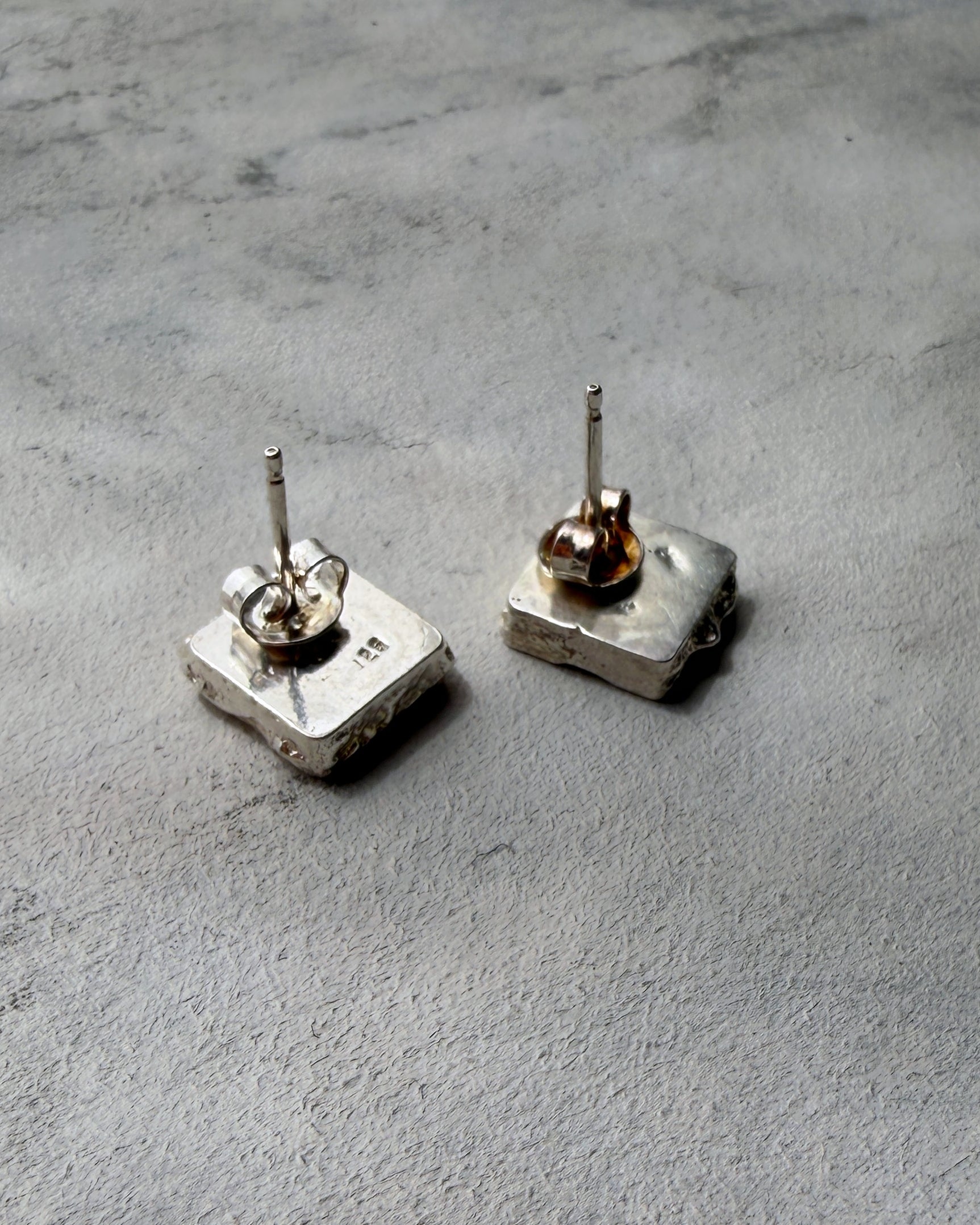 maggi blue : silver quad stud earrings