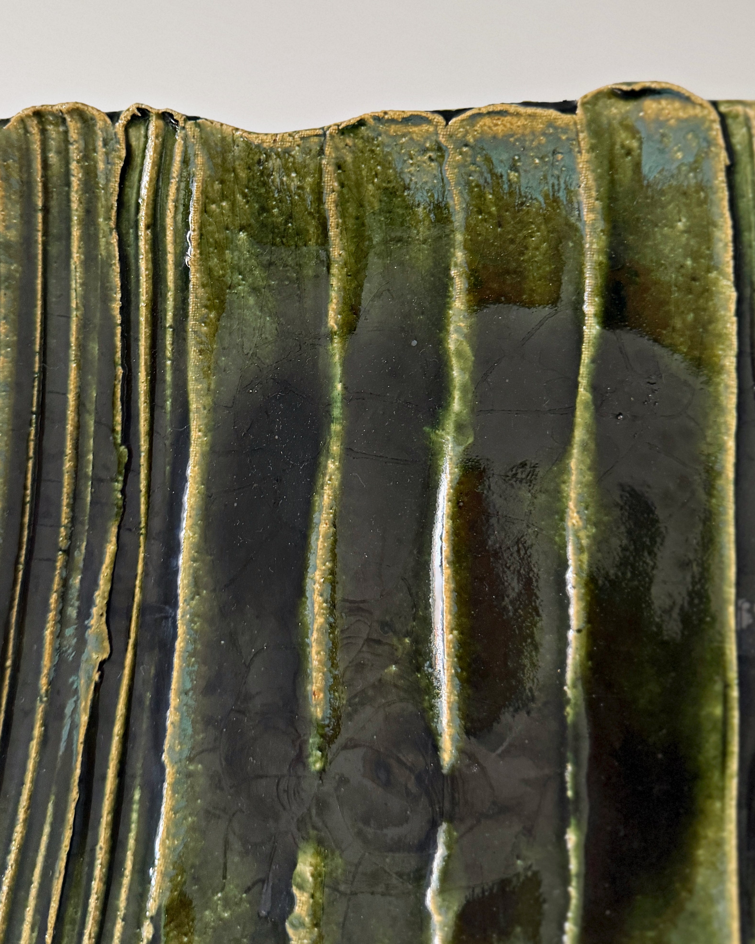 rokuro : oribe square ceramic plate