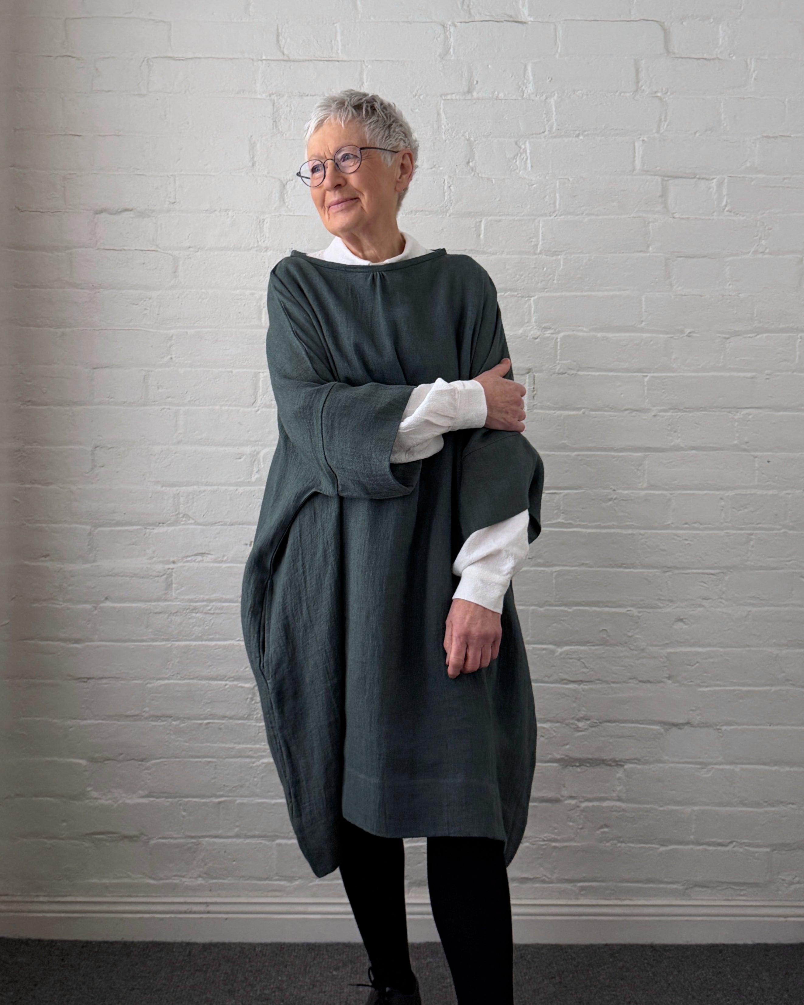 LJ struthers : ramie linen quadro dress