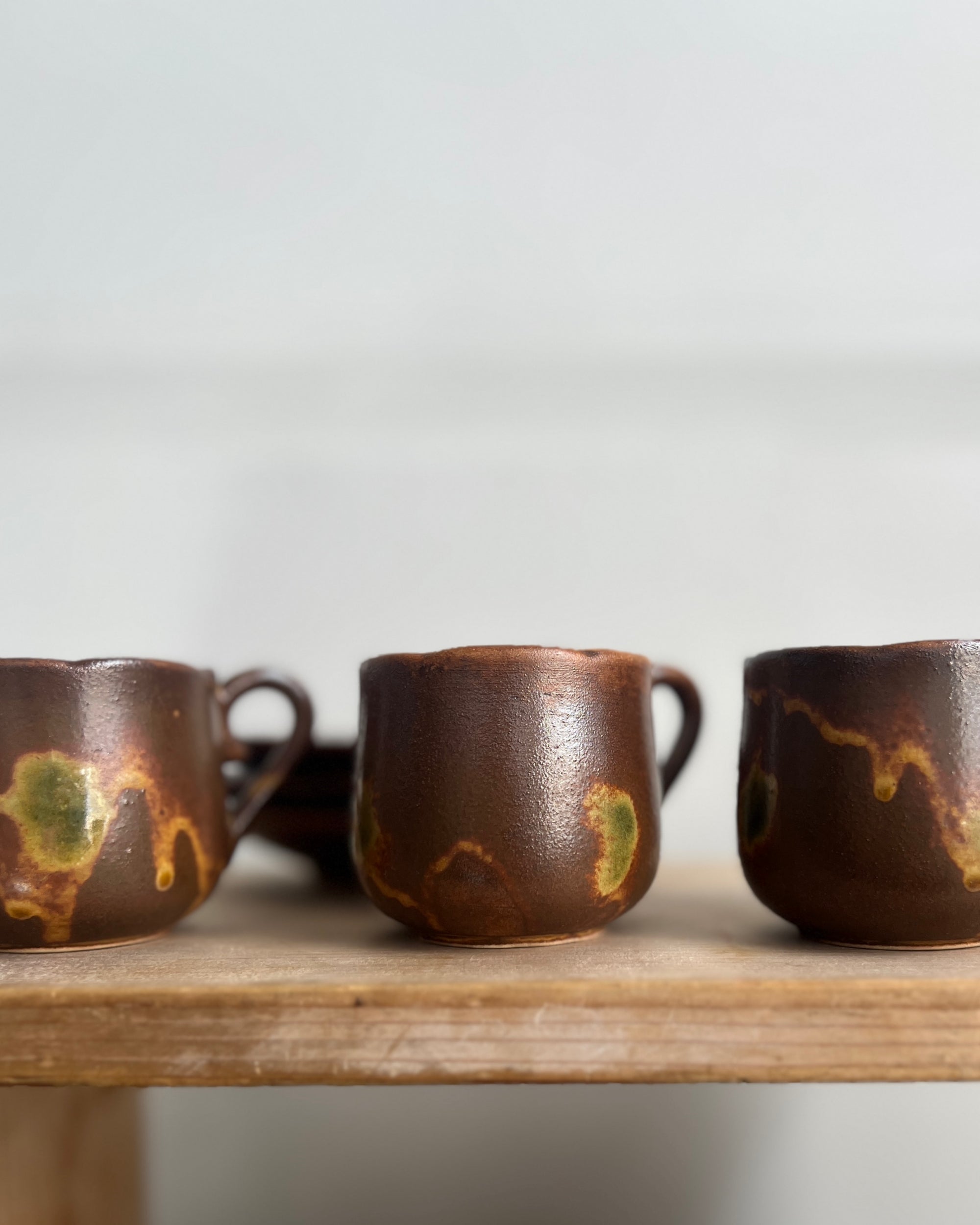 vintage ceramic bizen ware cup and saucer