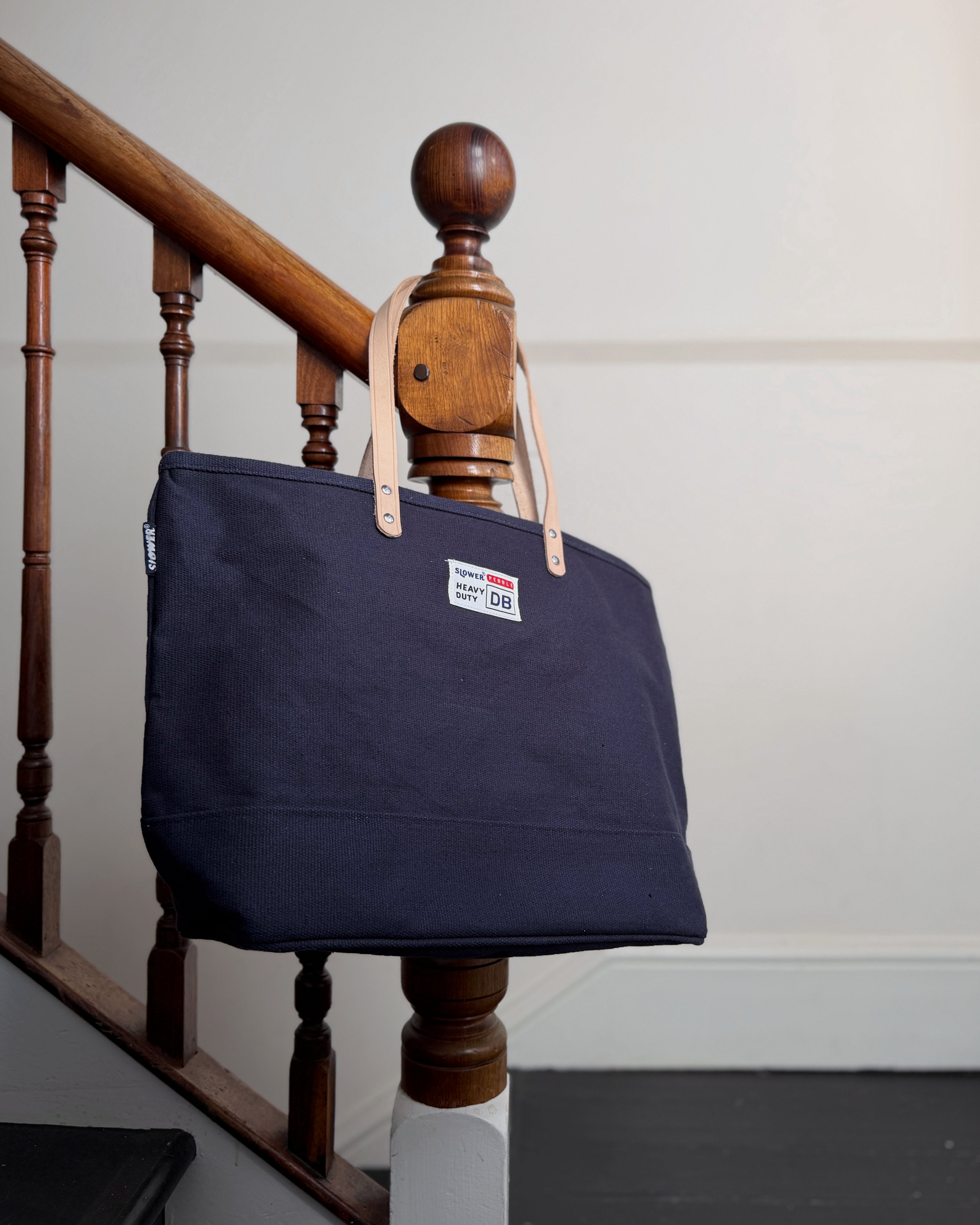 canvas tote bag in bluestone