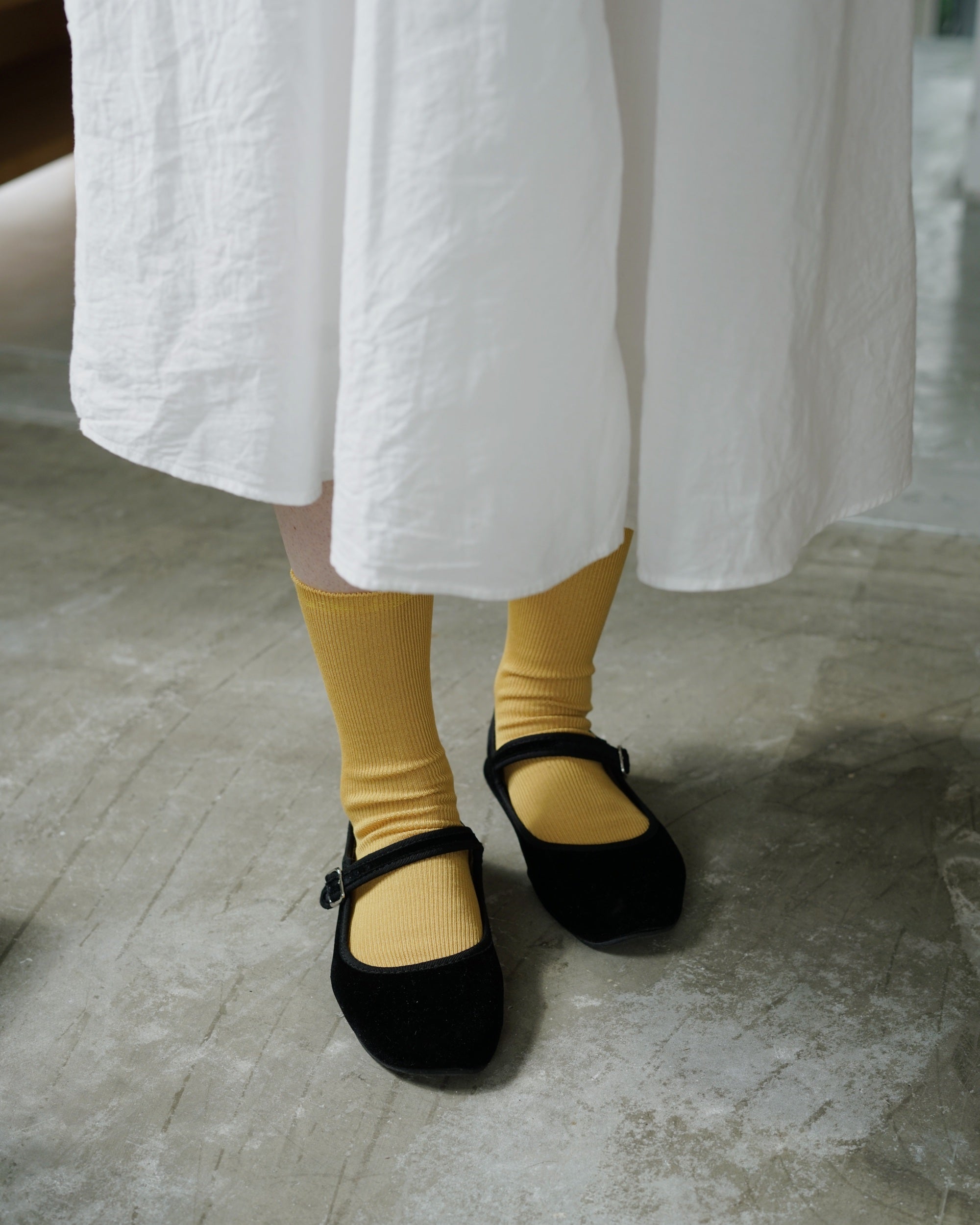Egyption cotton tabi socks in mustard | the maker hobart