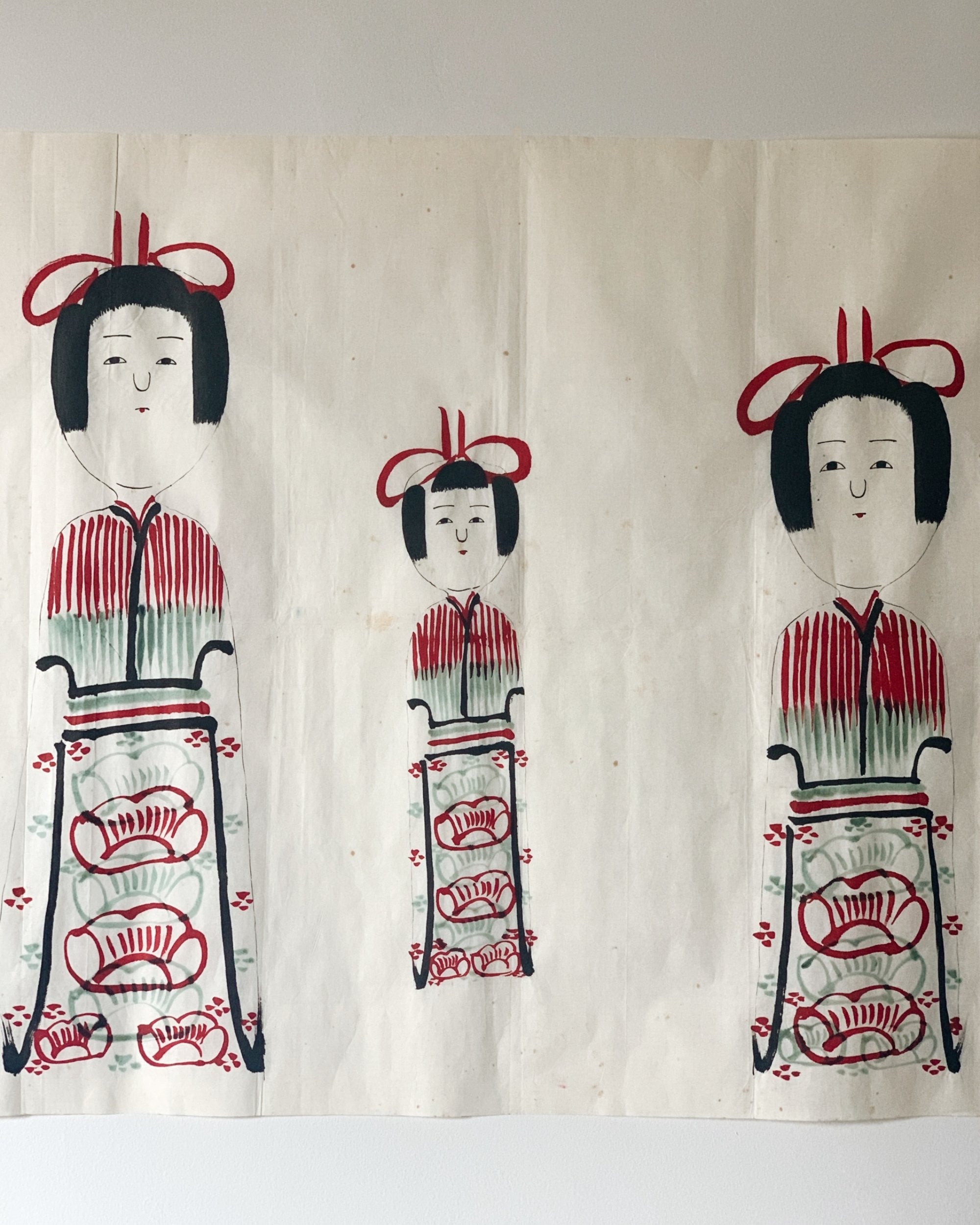 vintage kokeshi painting