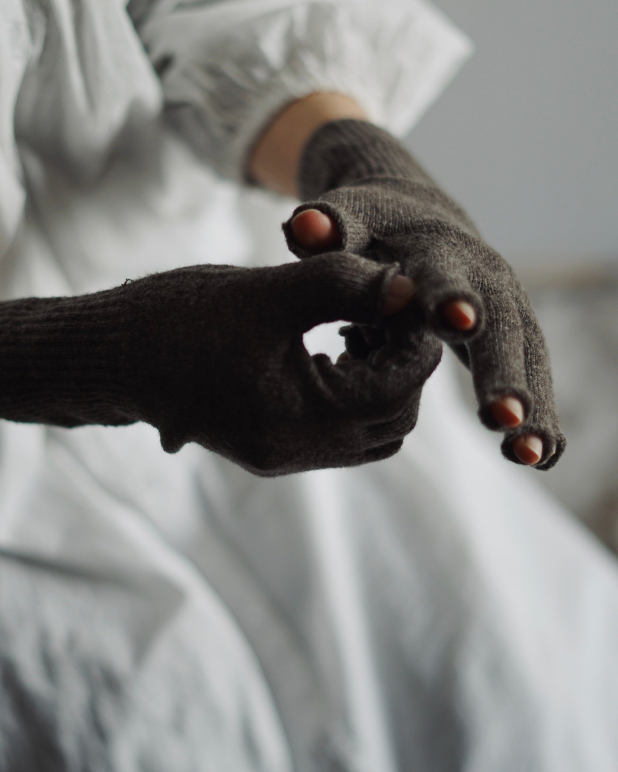 japanese merino wool fingerless gloves
