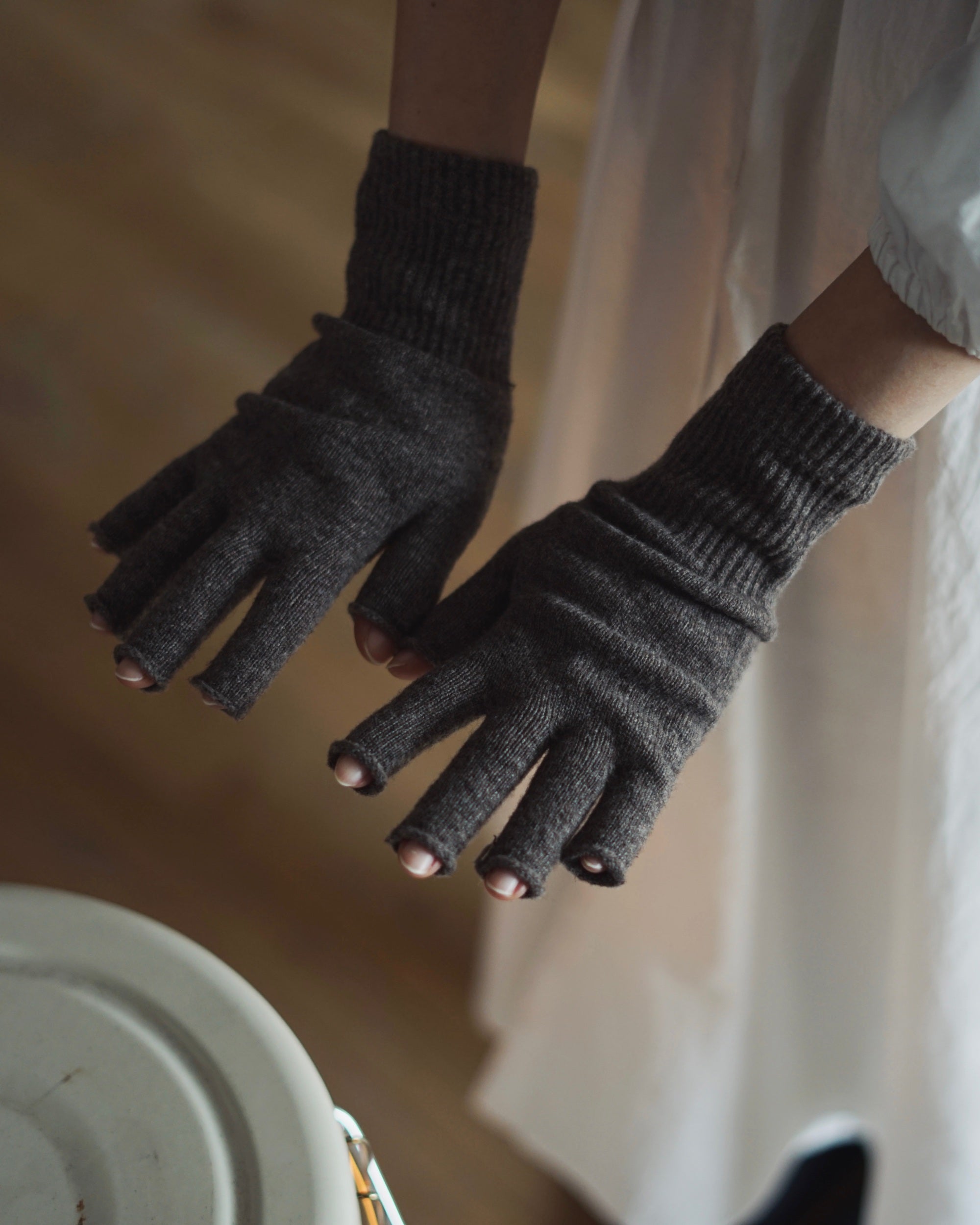 merino wool fingerless gloves