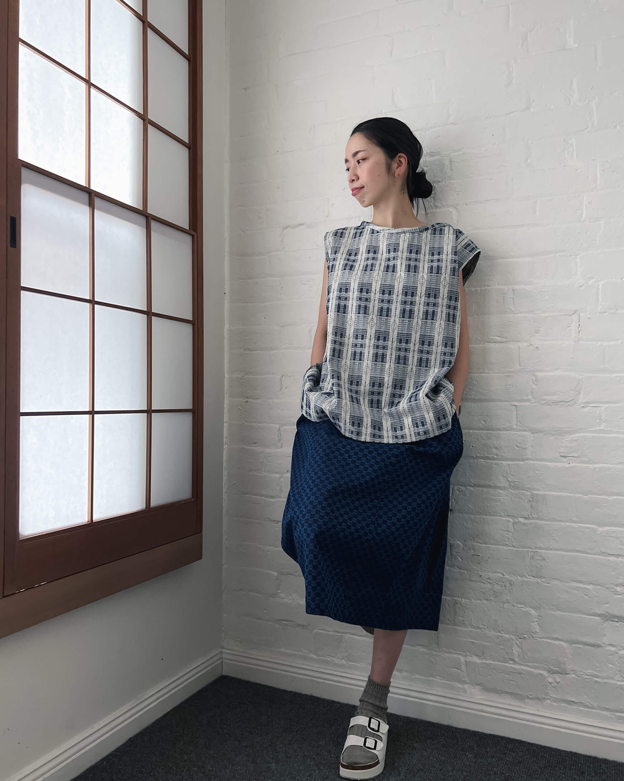 morse skirt in indigo cotton