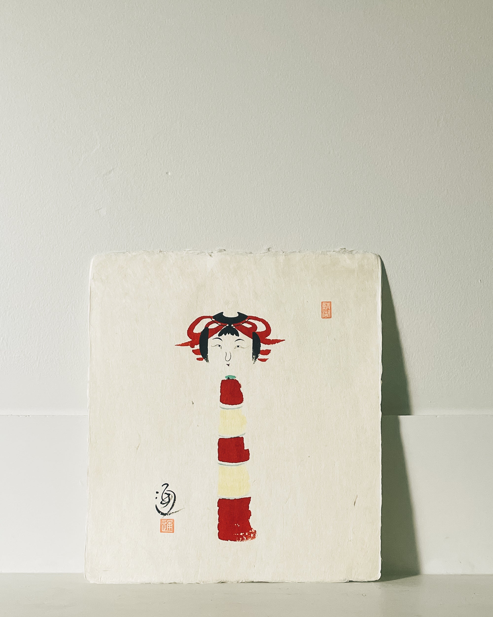 vintage kokeshi painting