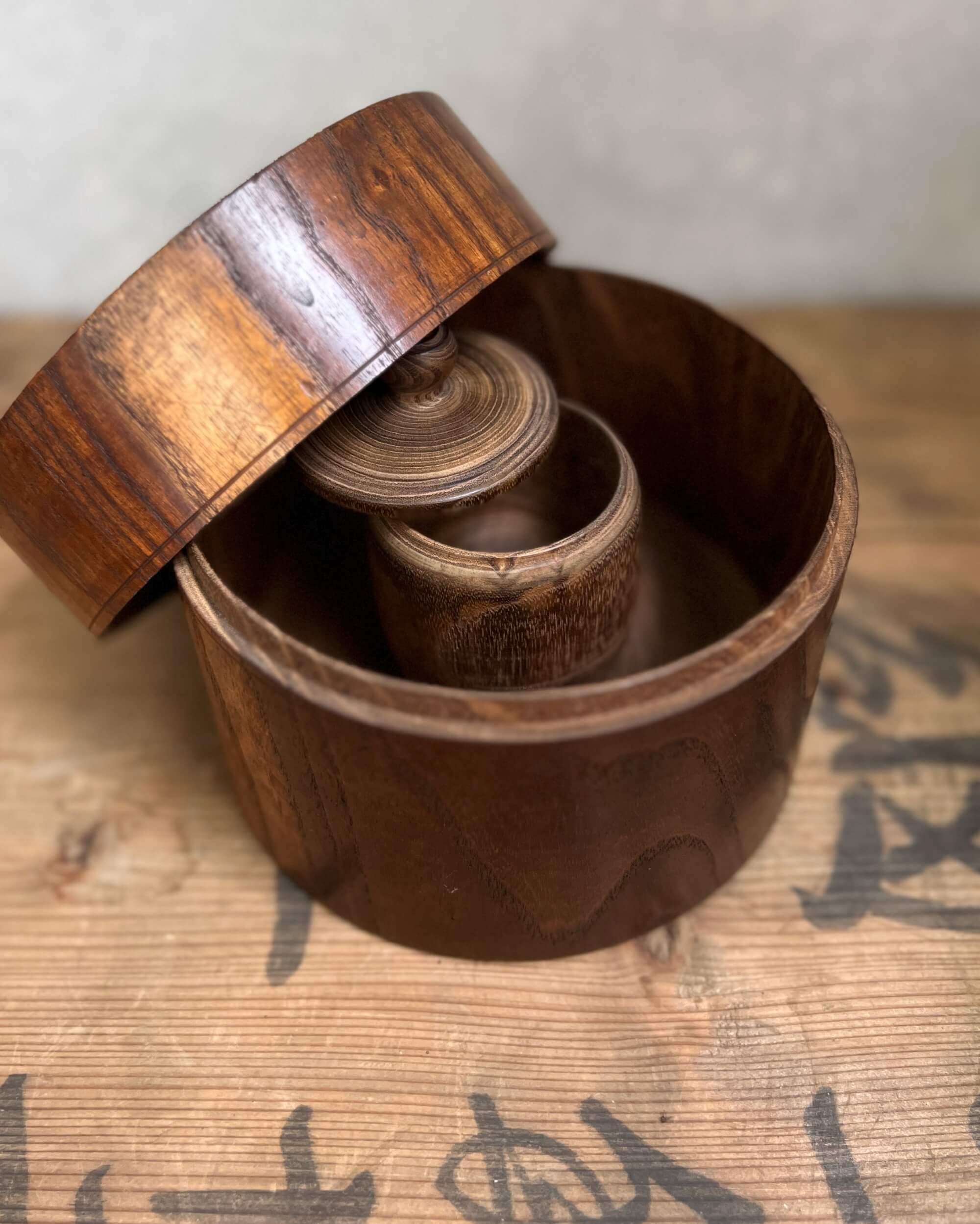 vintage japanese wooden container