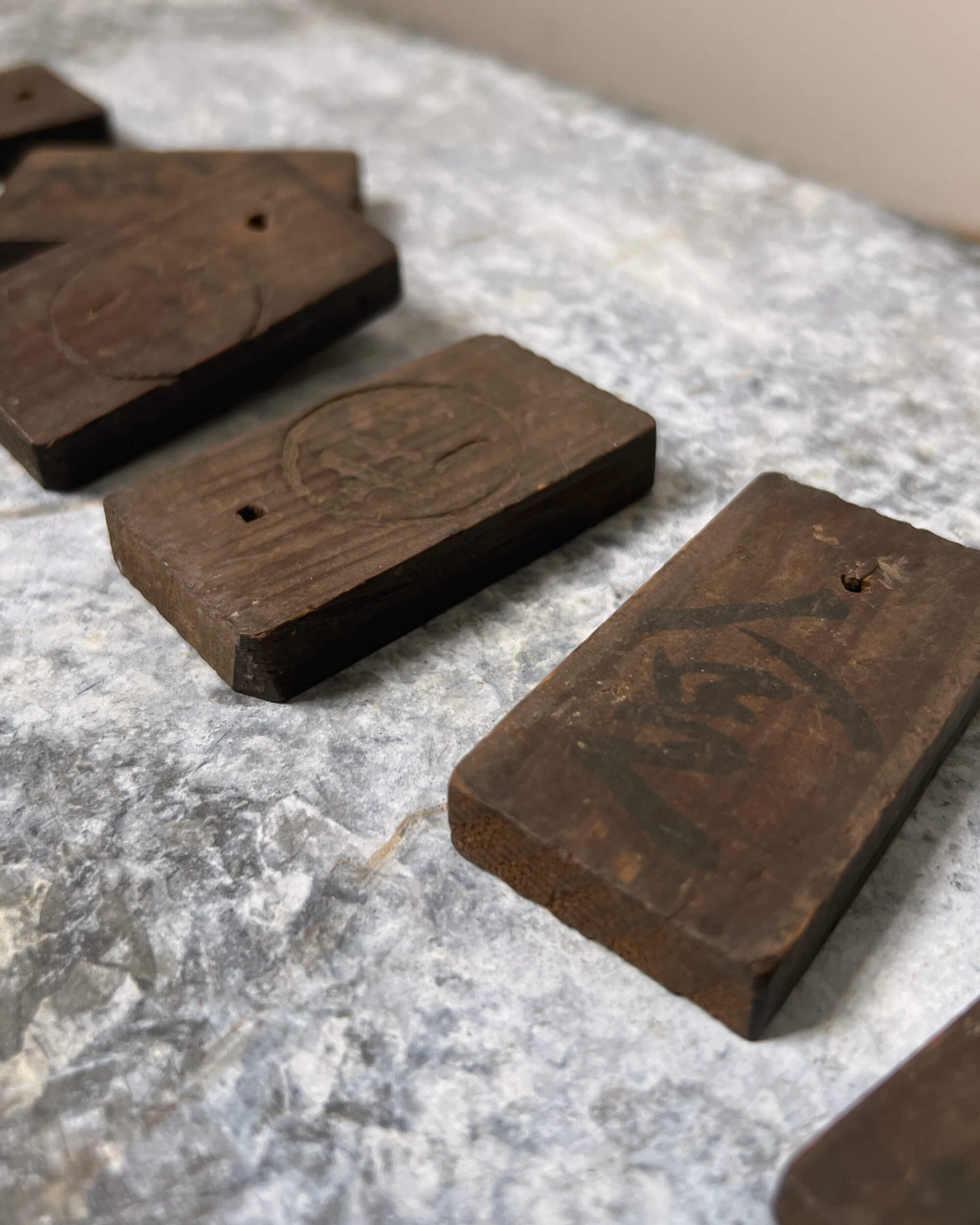 vintage japanese wooden tags