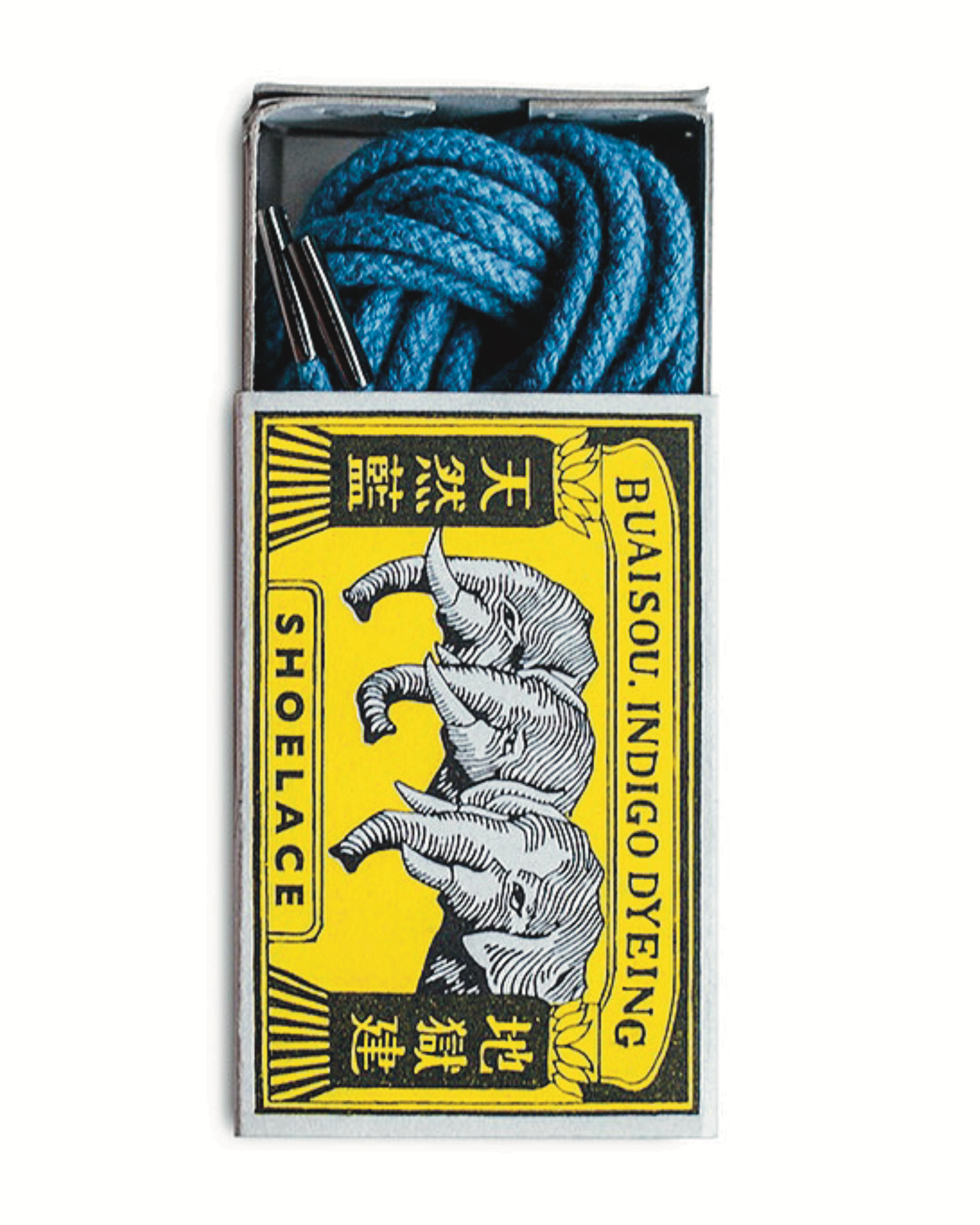 buaisou : round indigo shoelaces