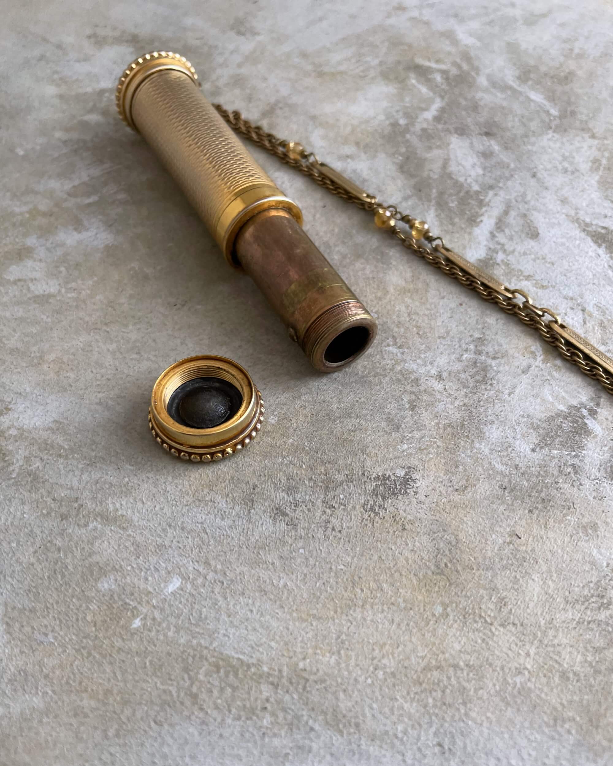 tabito : brass necklace with vintage perfume atomiser pendant